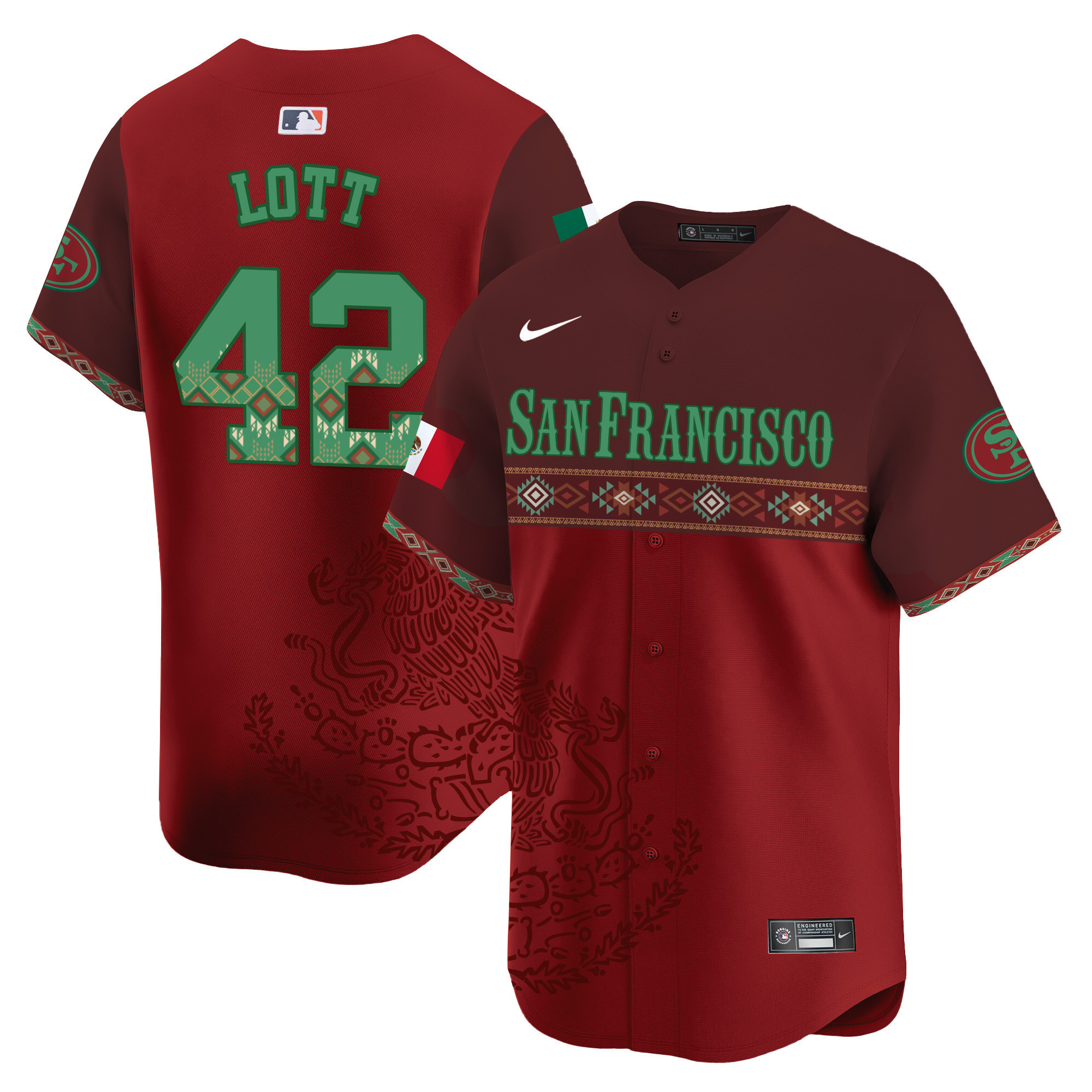 Ronnie Lott Men's San Francisco 49ers Mexico Vapor Premier Limited Jersey - Printed Red Jersey - All Stitched