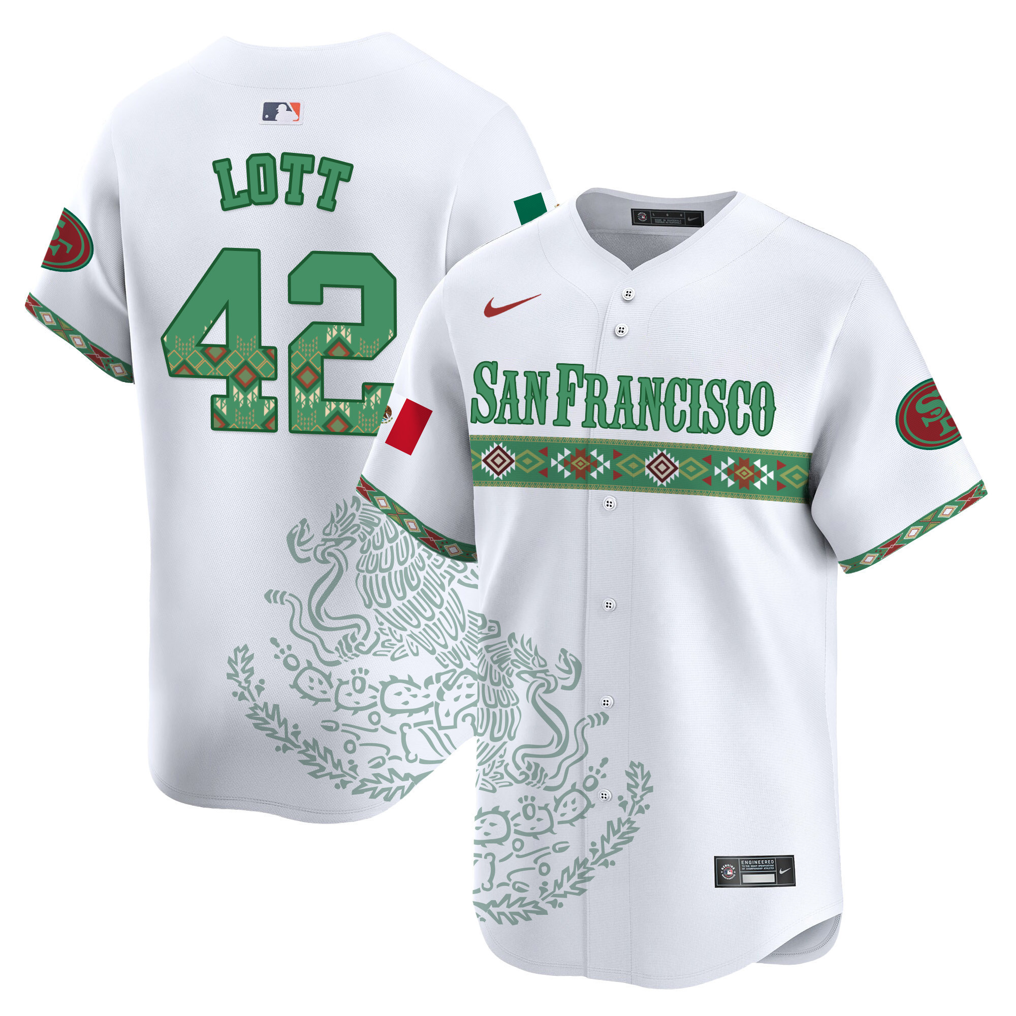 Ronnie Lott Men's San Francisco 49ers Mexico Vapor Premier Limited Jersey - Printed White Jersey - All Stitched