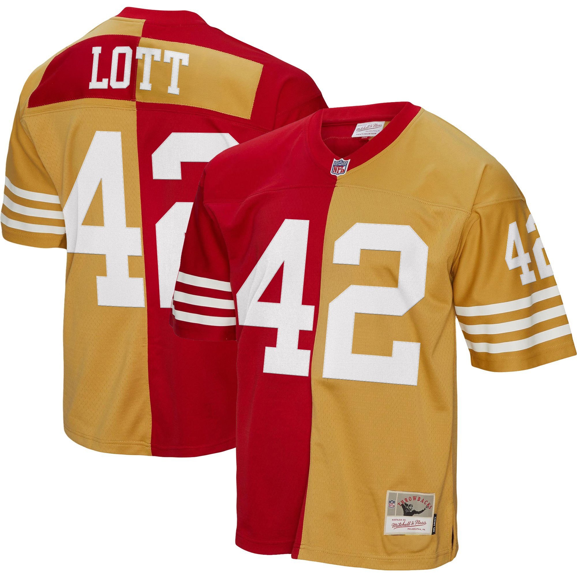 Ronnie Lott Men's San Francisco 49ers Throwback Player Split Legacy Jersey - All Stitched