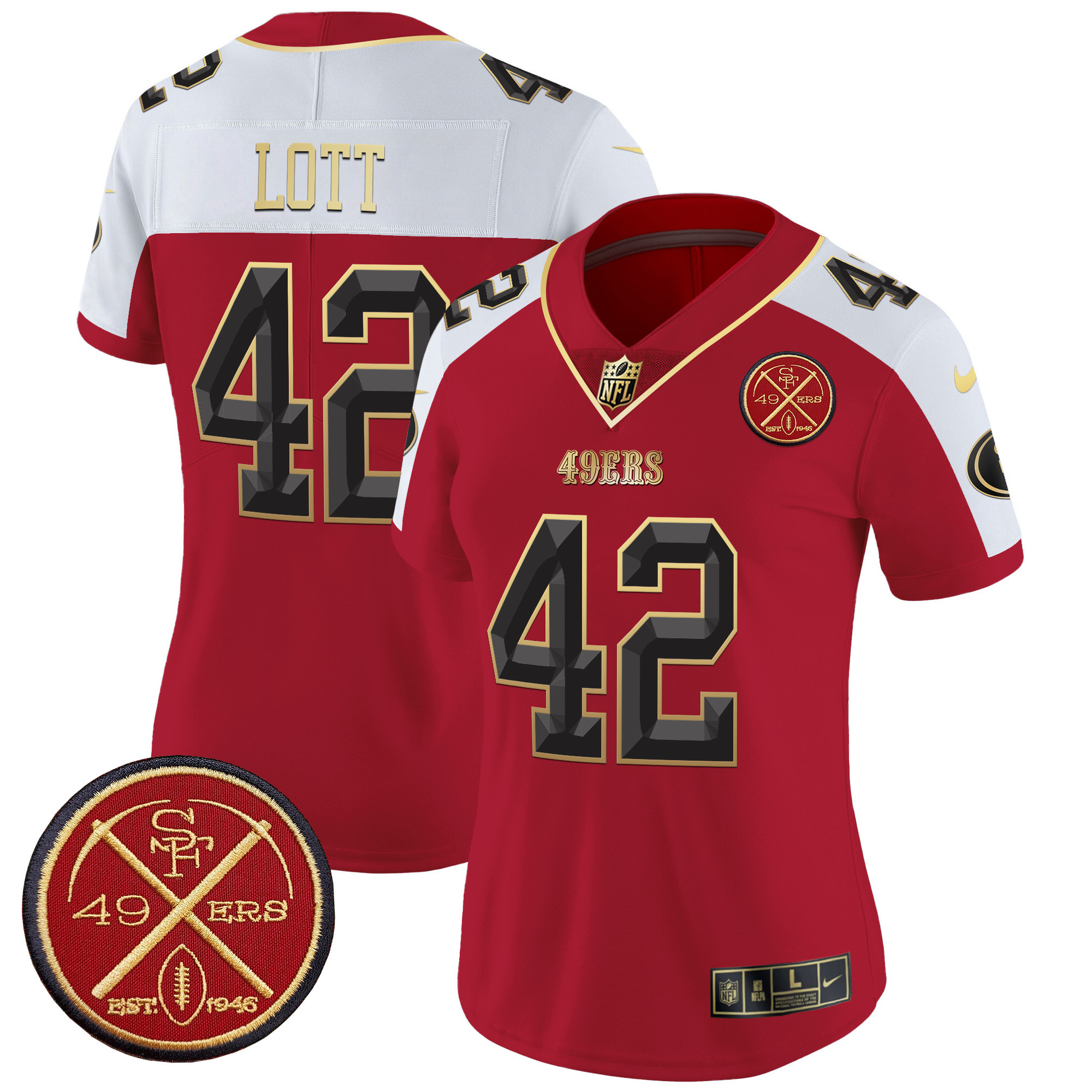 Ronnie Lott Women's San Francisco 49ers Est.1946 Patch Vapor Limited Alternate Jersey - All Stitched