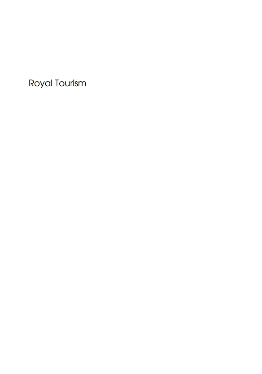 Royal Tourism Excursions around Monarchy 1st Edition - (PDF/EPUB Version)