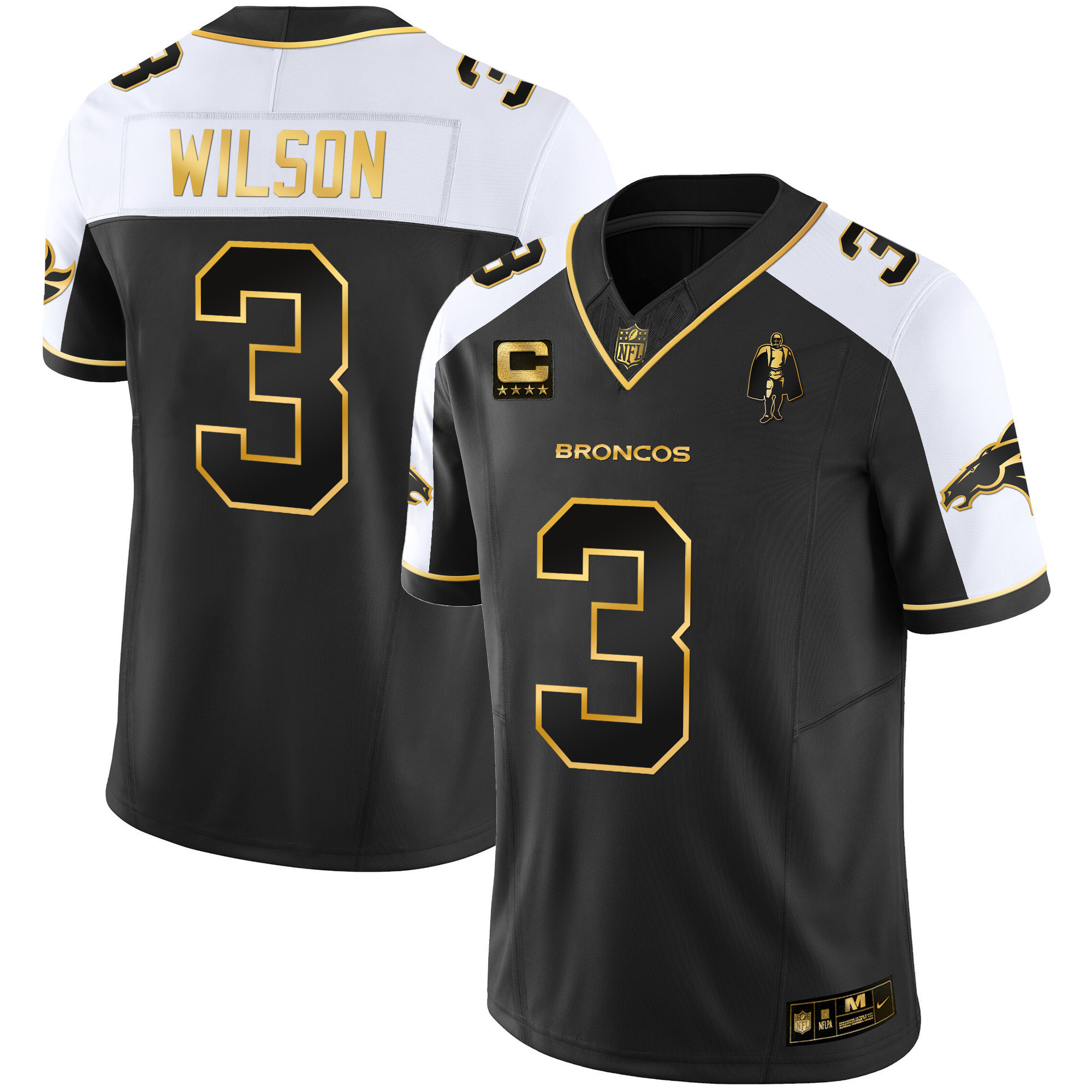 Russell Wilson Men's Denver Broncos Gold Vapor Limited Alternate Jersey - All Stitched