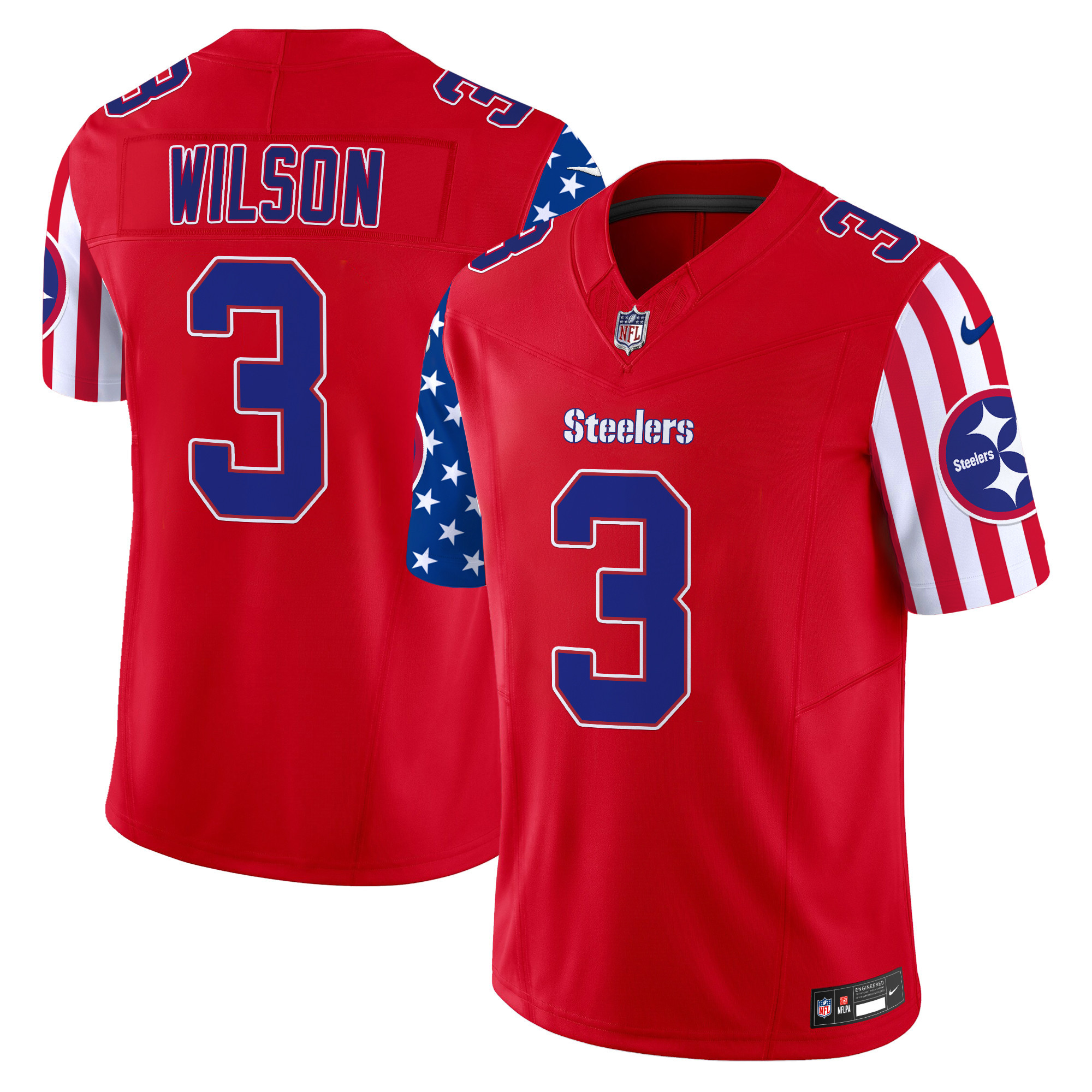 Russell Wilson Men's Pittsburgh Steelers American Style Vapor Limited Red Jersey - All Stitched