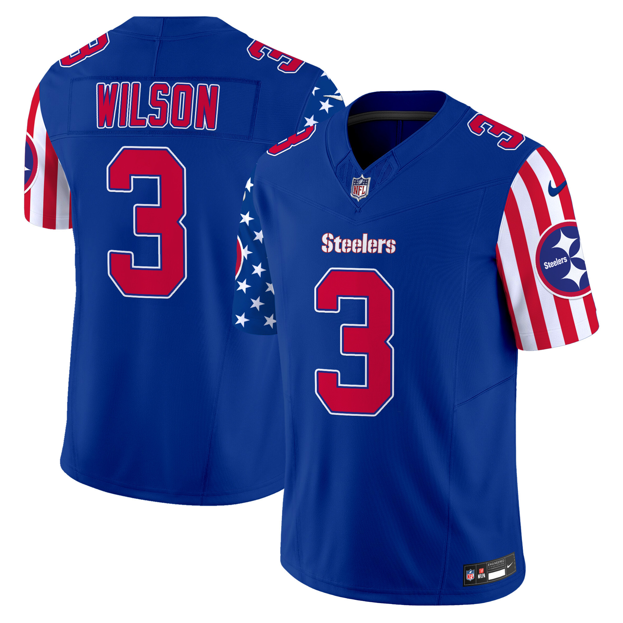 Russell Wilson Men's Pittsburgh Steelers American Style Vapor Limited Royal Jersey - All Stitched