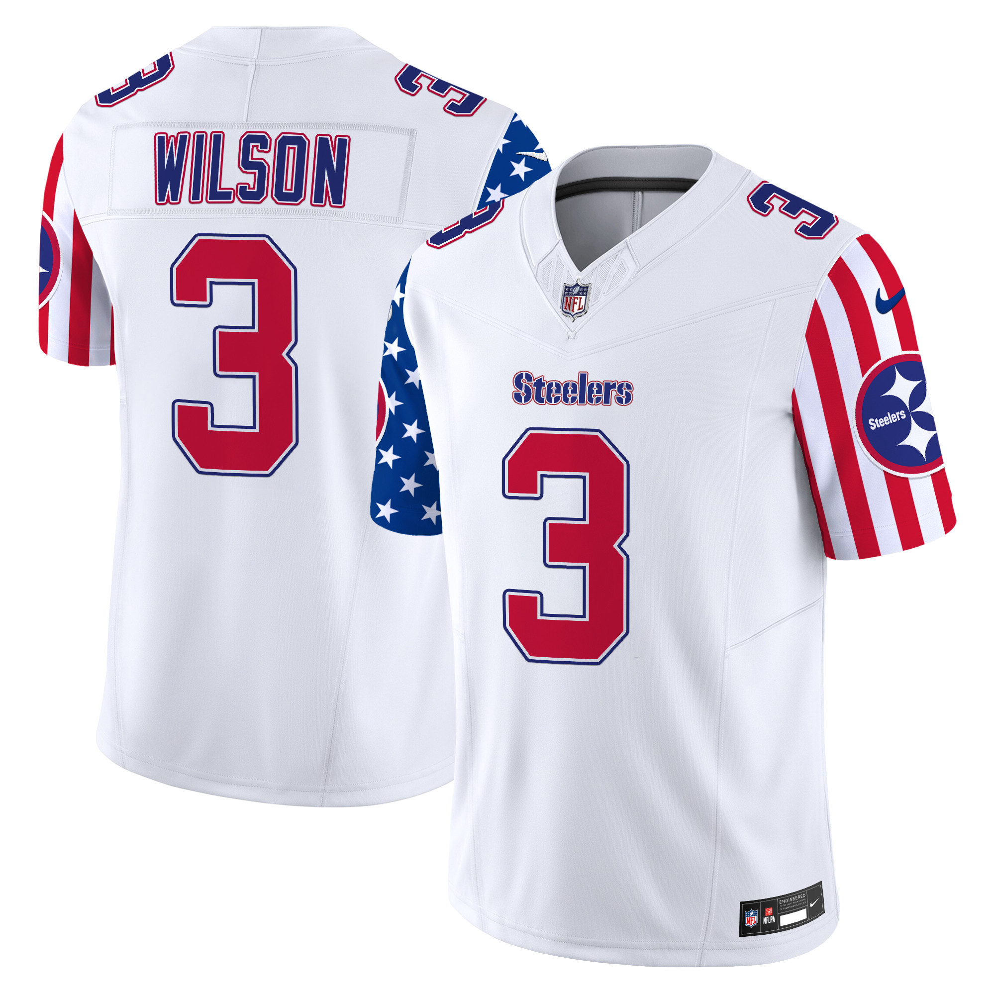 Russell Wilson Men's Pittsburgh Steelers American Style Vapor Limited White Jersey - All Stitched