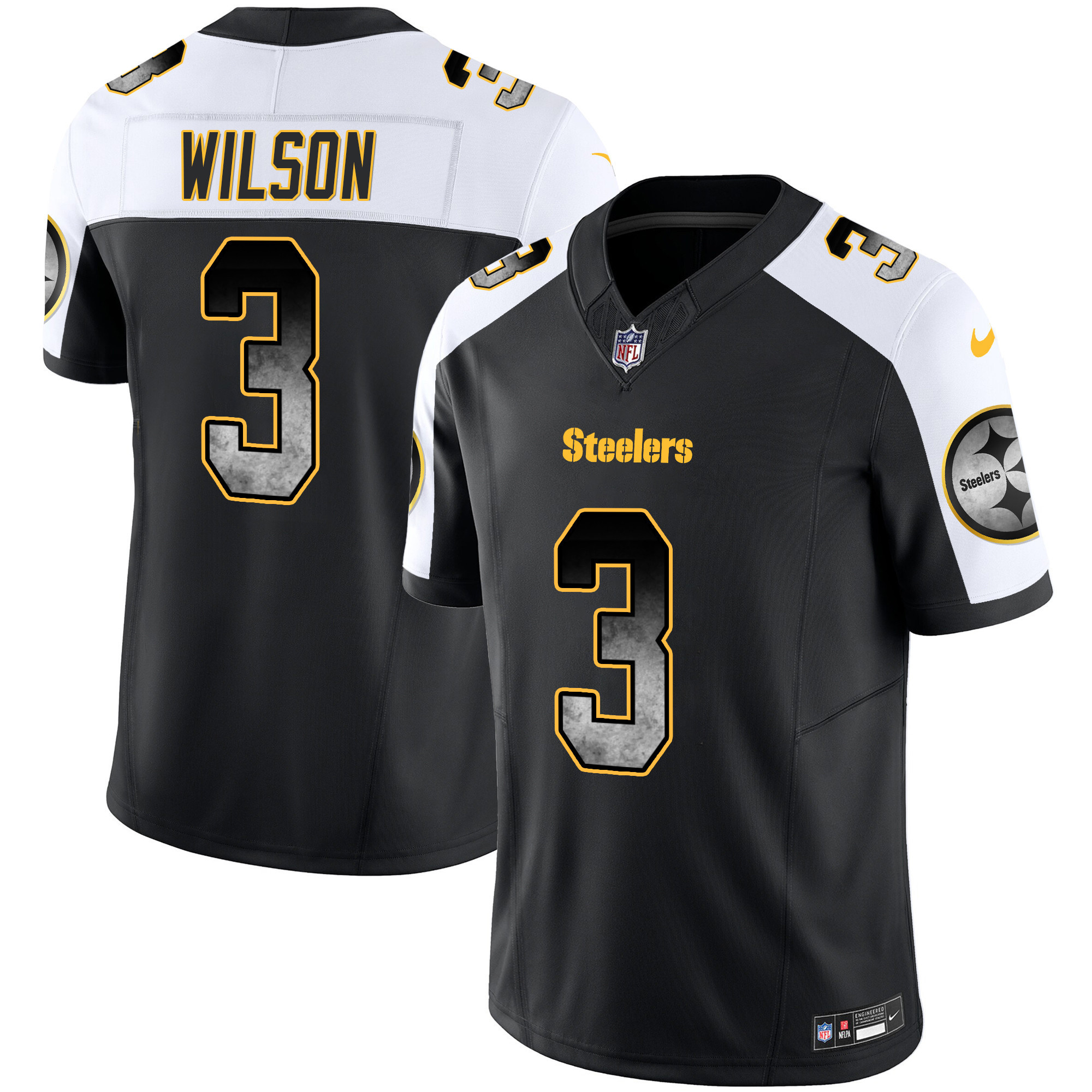 Russell Wilson Men's Pittsburgh Steelers Arch Smoke Vapor Alternate Jersey - All Stitched