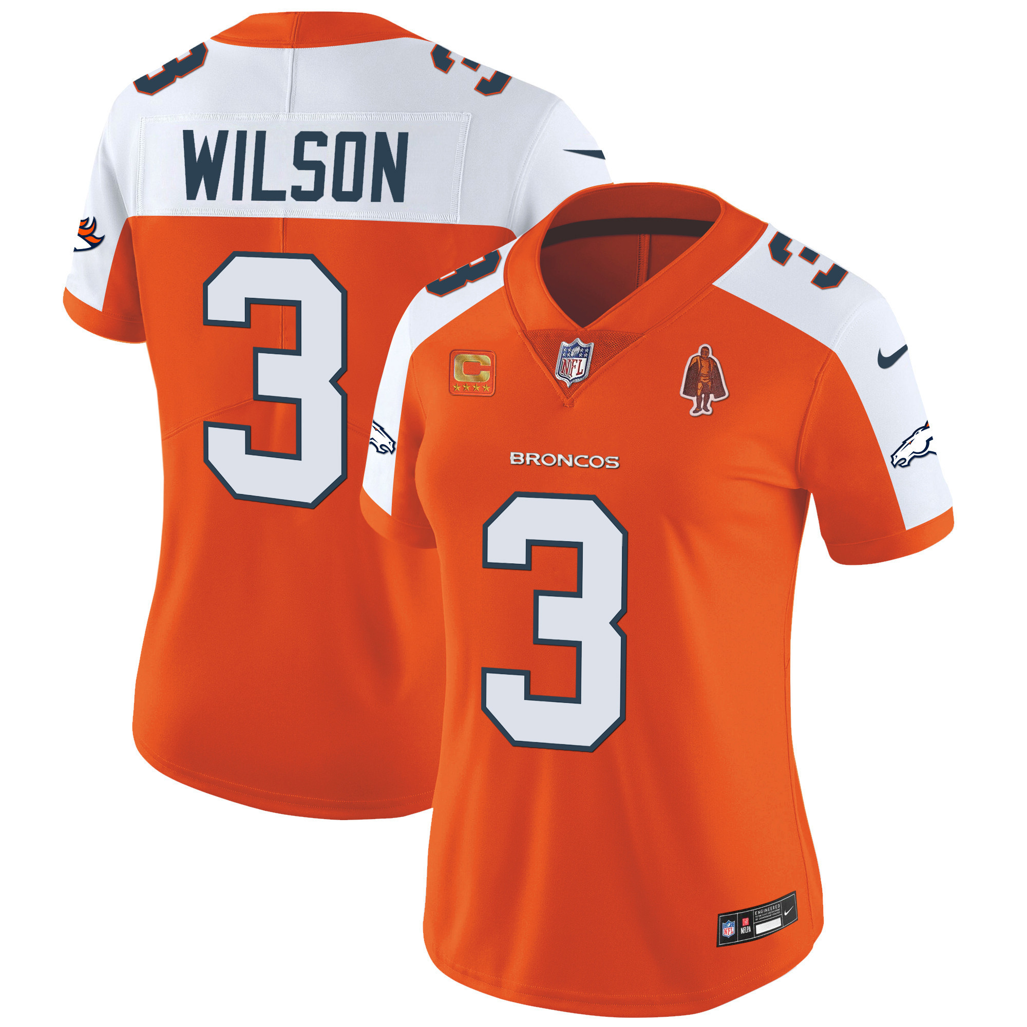 Russell Wilson Women's Denver Broncos Vapor Limited Orange Alternate Jersey - All Stitched