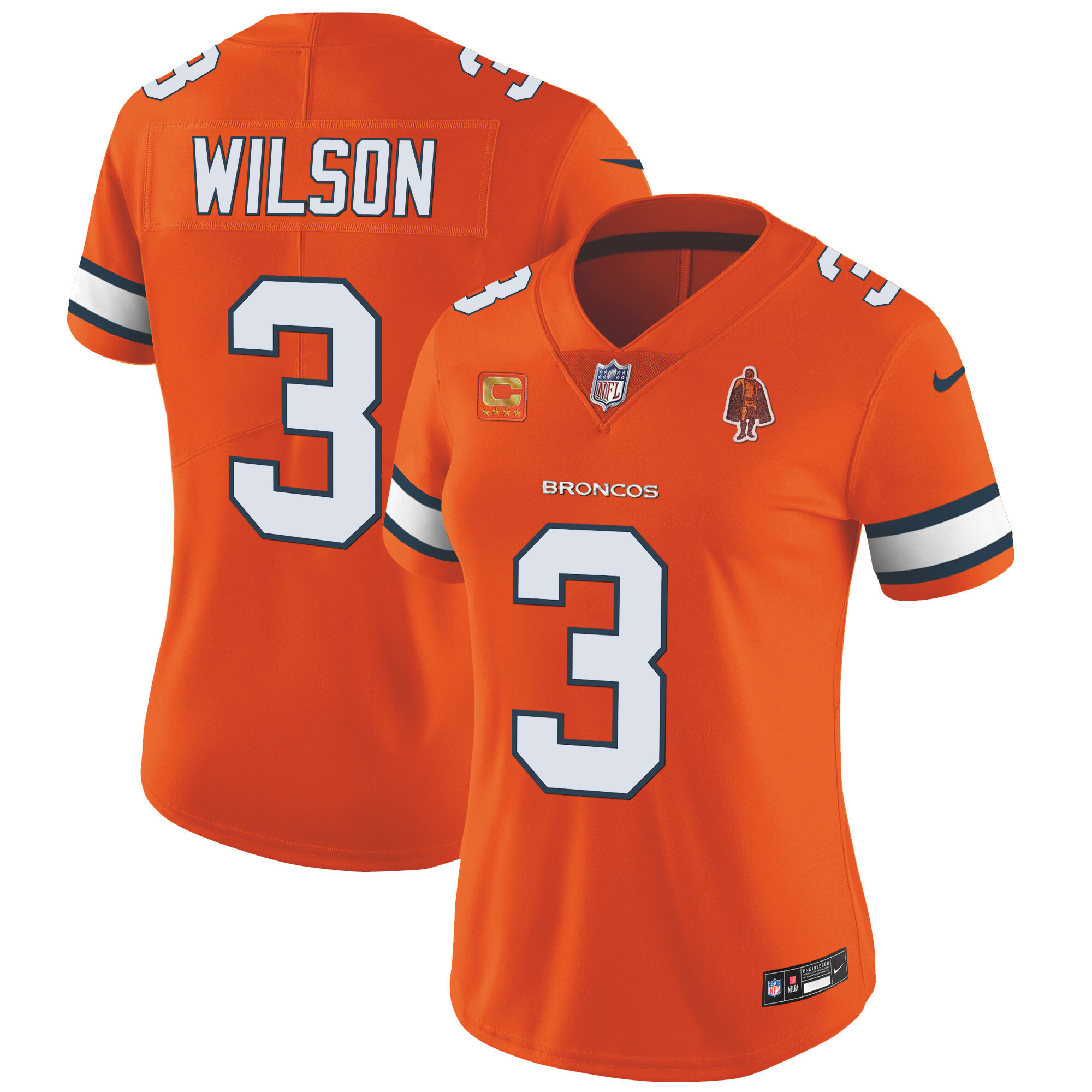 Russell Wilson Women's Denver Broncos Vapor Limited Orange Jersey - All Stitched