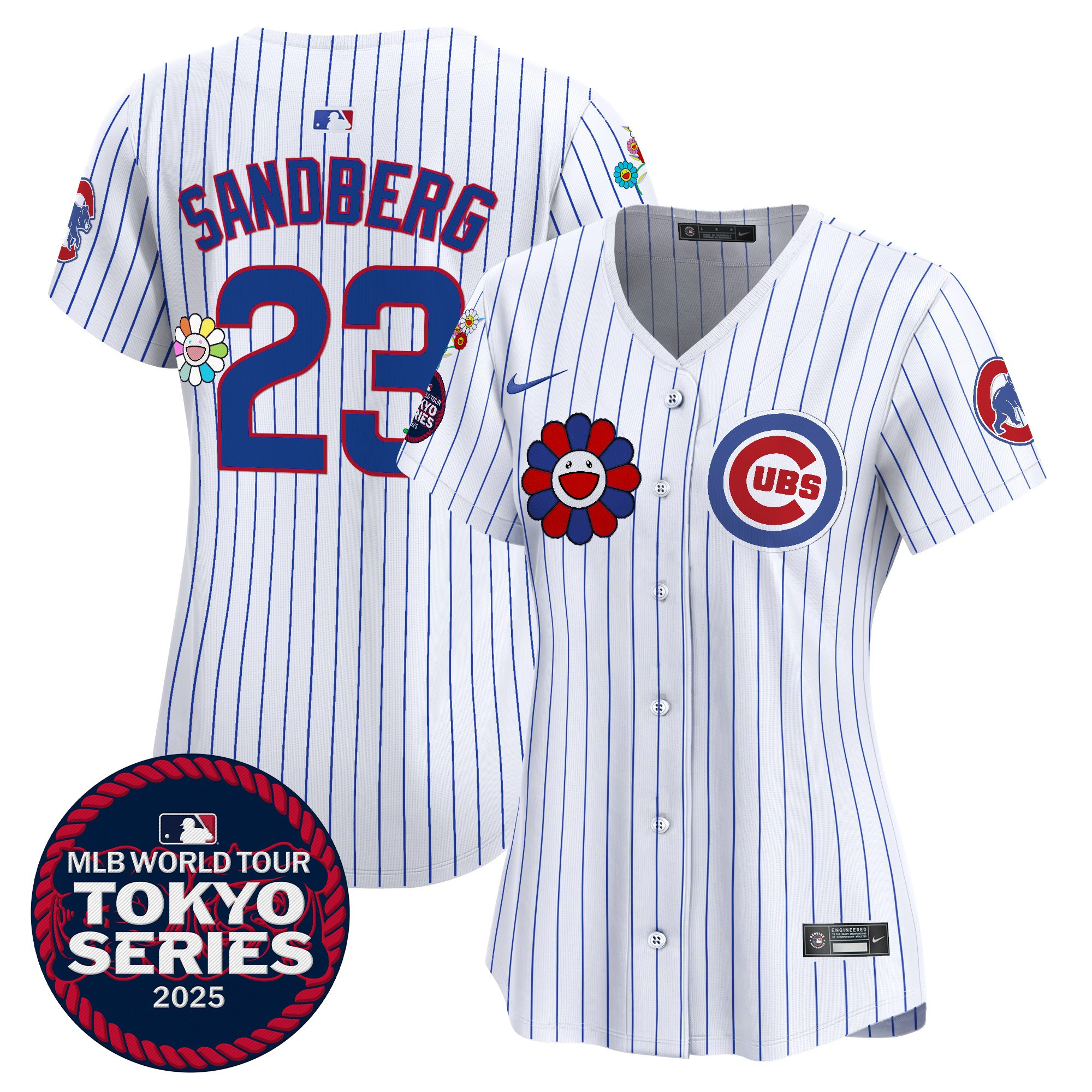 Ryne Sandberg Women's Chicago Cubs Tokyo Series 2025 Vapor Premier Limited Pinstripe Jersey - Stitched
