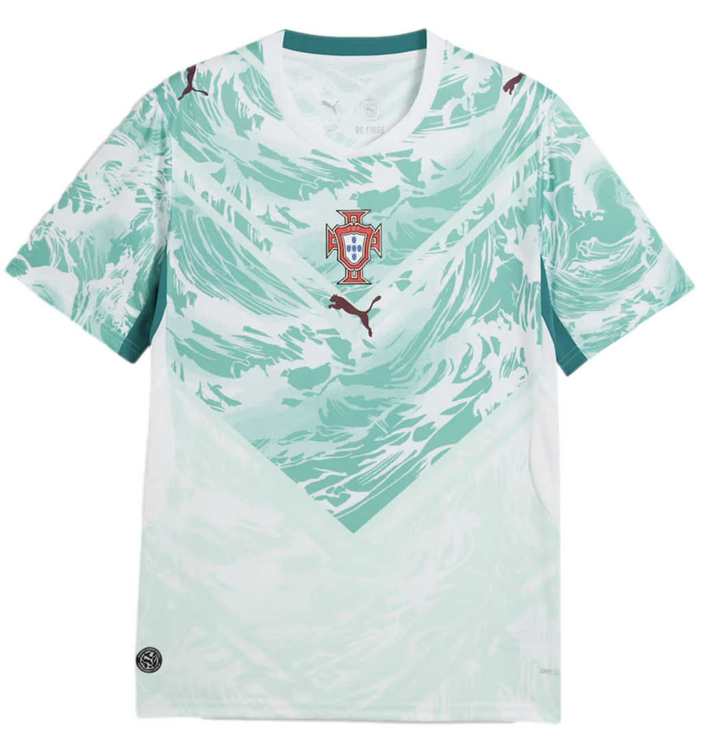 Portugal 2026 Away Football Shirt White-Green Lagoon