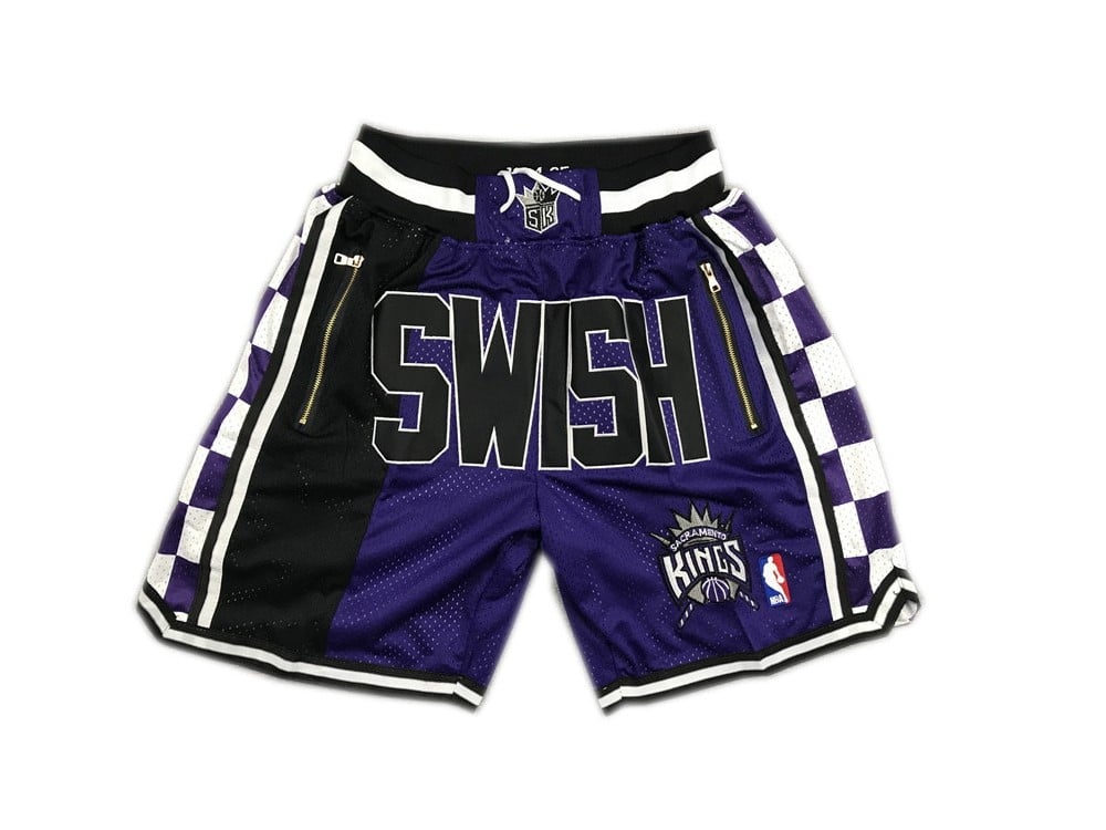 Sacramento Kings Shorts Purple SWISH - Basketball Shorts Store