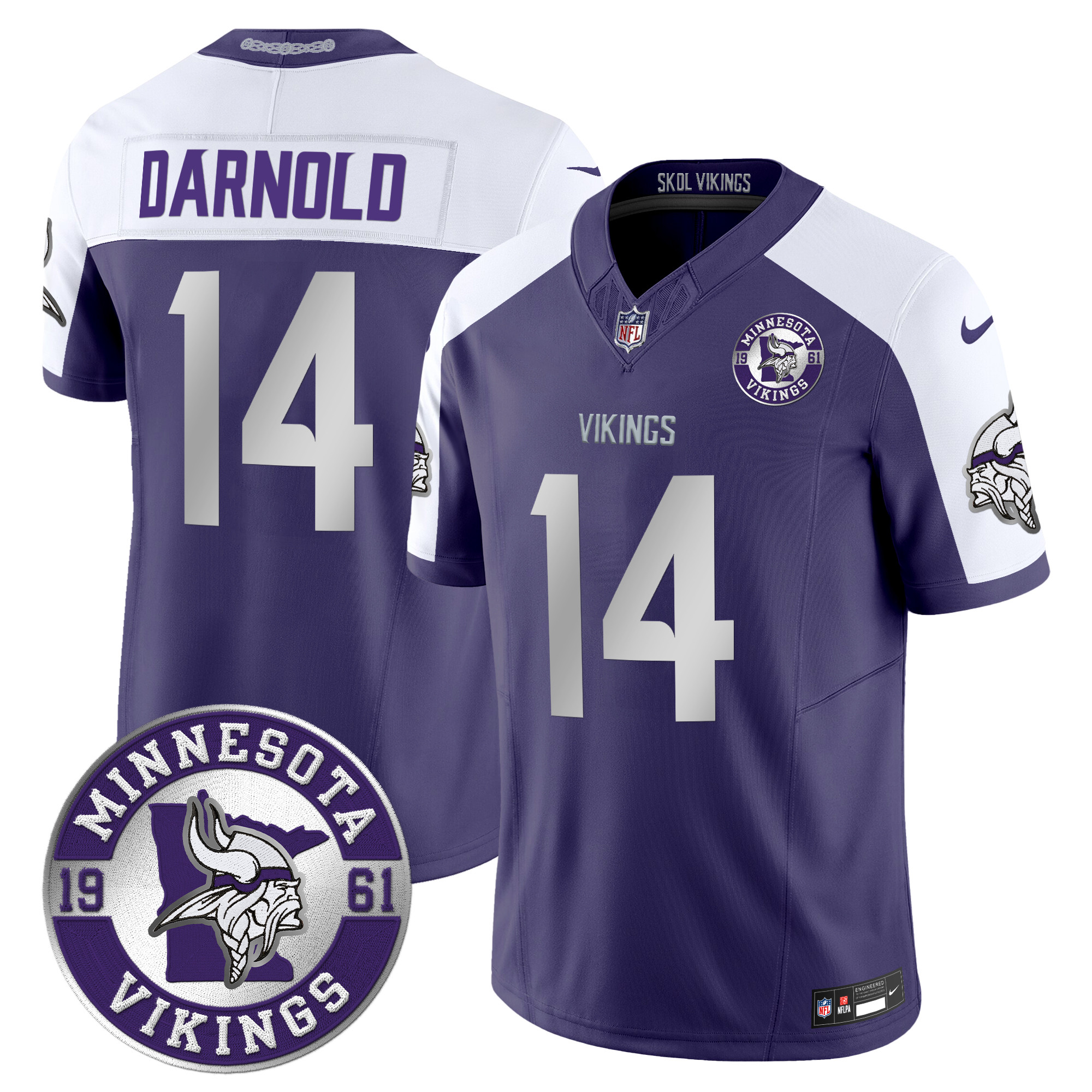Sam Darnold Men's Minnesota Vikings 2024 Vapor Limited Purple Alternate Jersey - All Stitched
