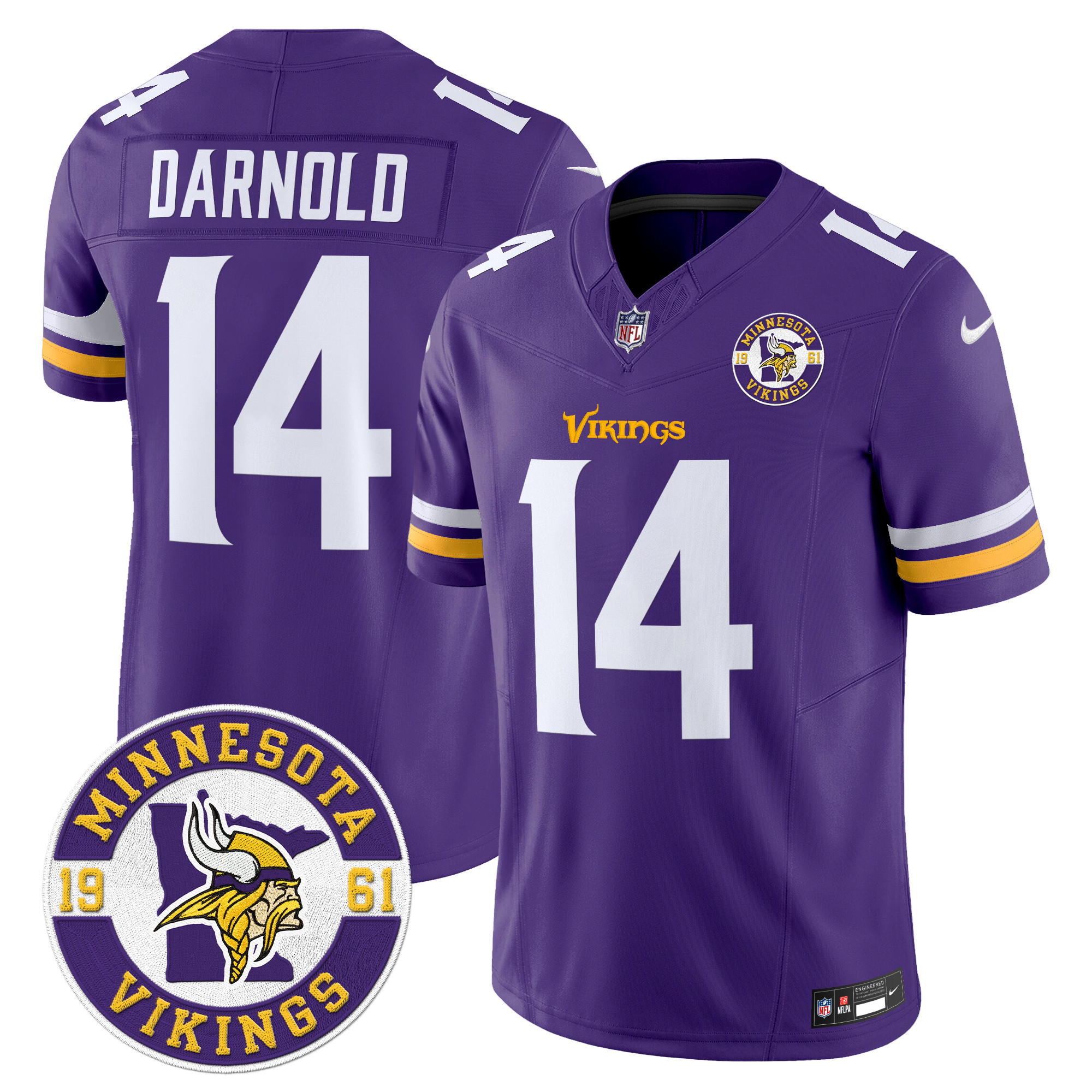 Sam Darnold Men's Minnesota Vikings 2024 Vapor Limited Purple Jersey - All Stitched