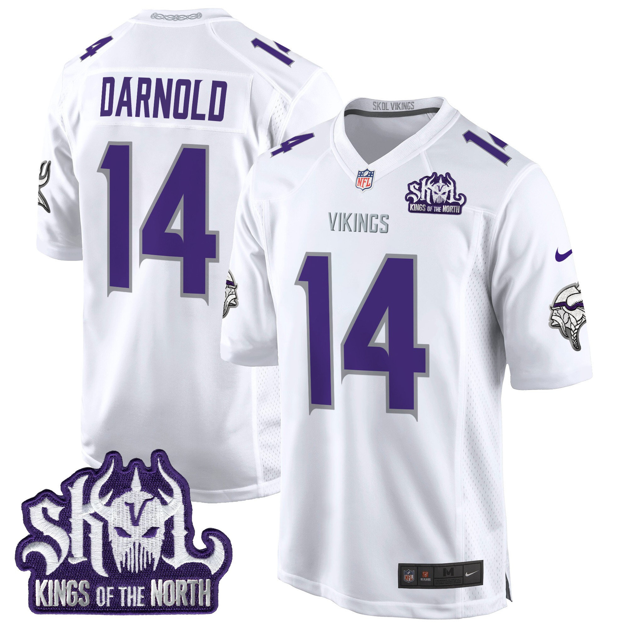 Sam Darnold Men's Minnesota Vikings King Of The North Patch Game Winter Warrior Jersey - All Stitched