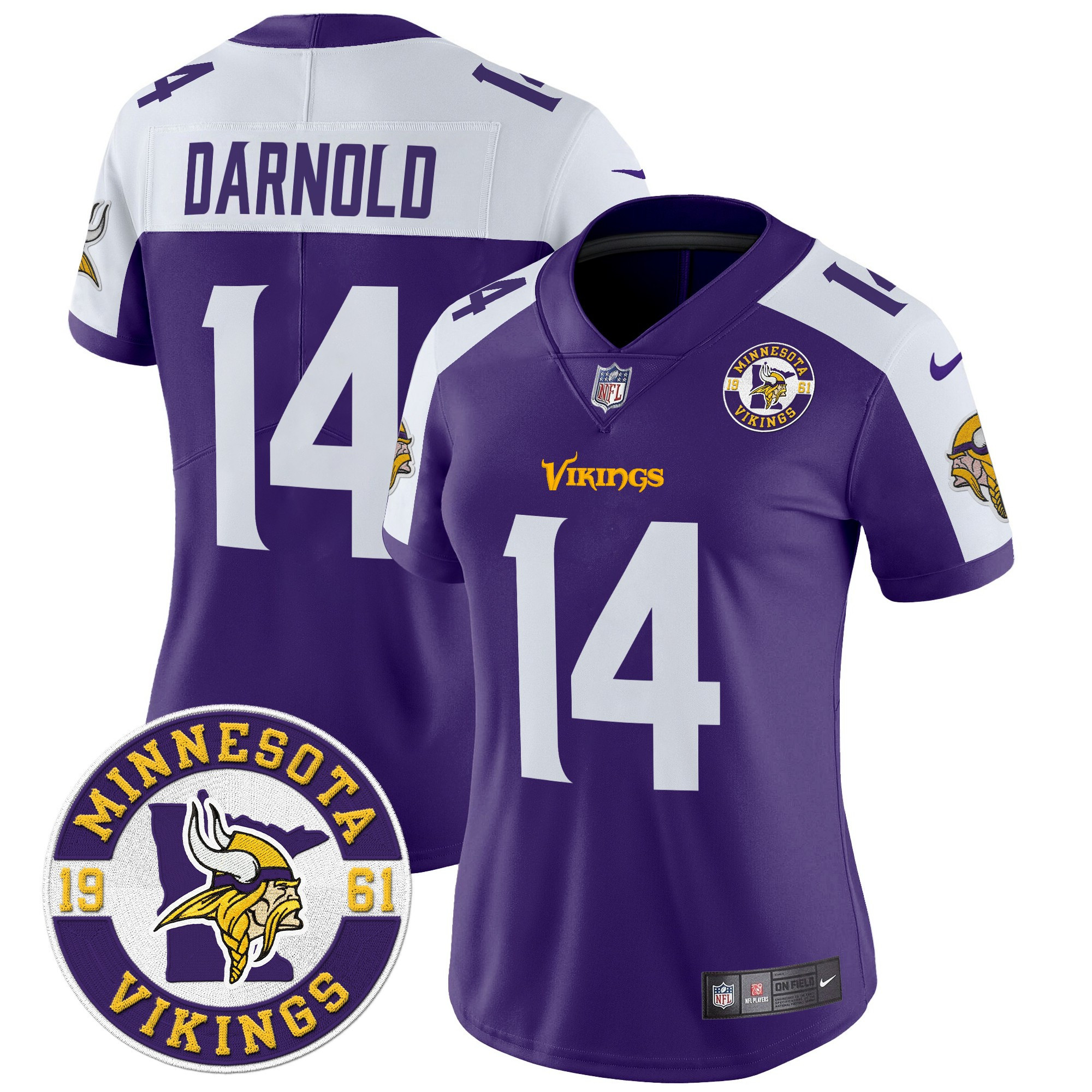 Sam Darnold Women's Minnesota Vikings 2024 Vapor Limited Purple Alternate Jersey - All Stitched