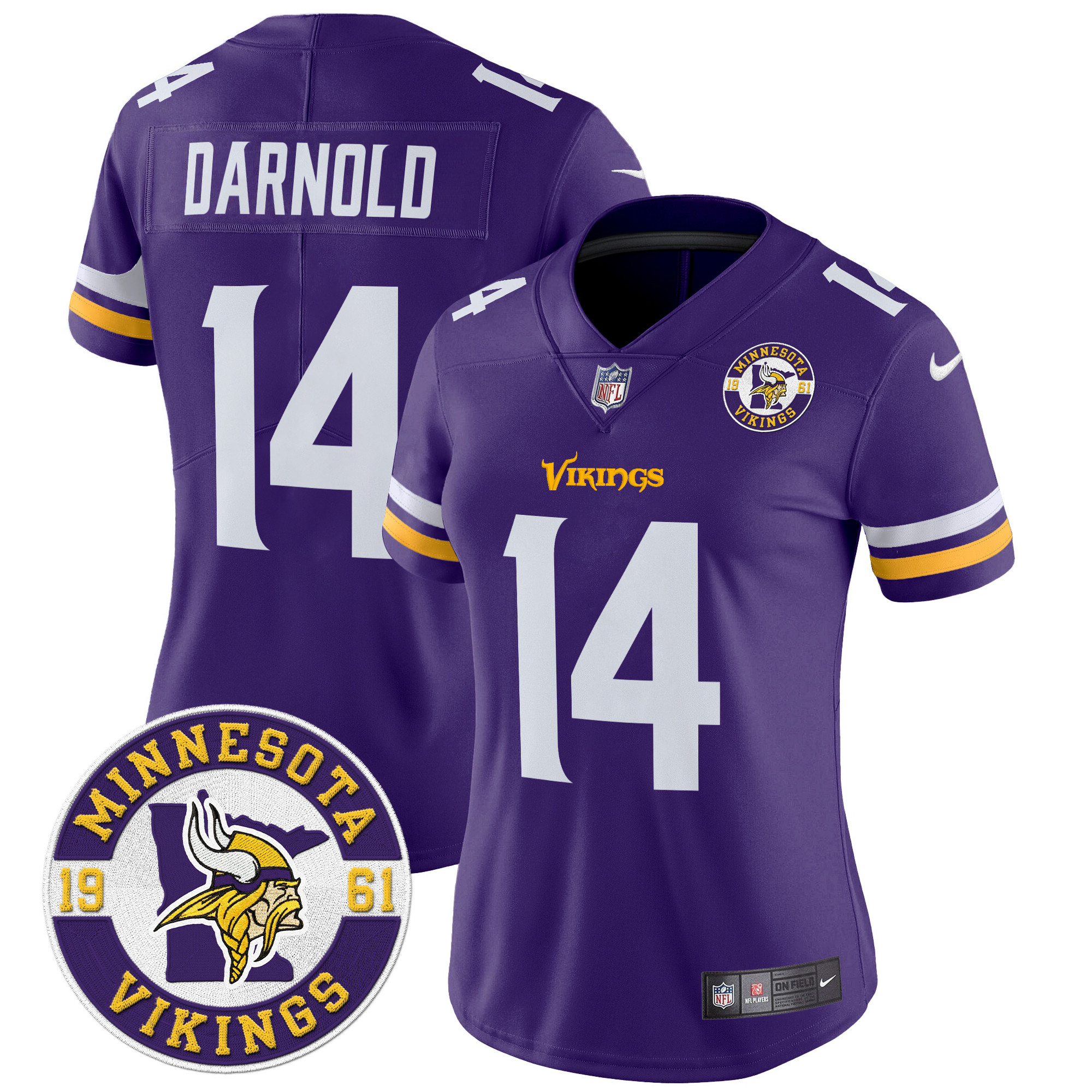 Sam Darnold Women's Minnesota Vikings 2024 Vapor Limited Purple Jersey - All Stitched