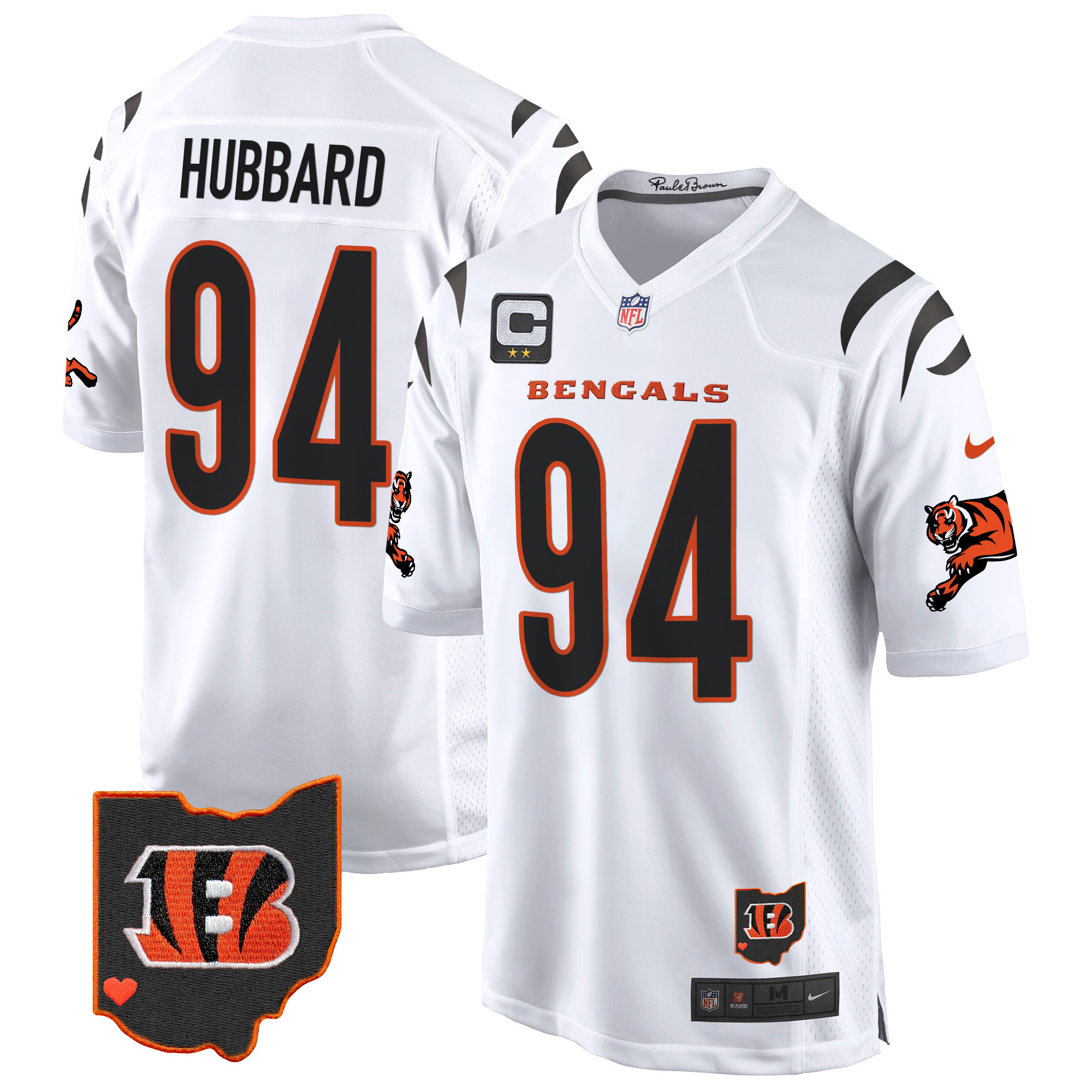 Sam Hubbard Men's Cincinnati Bengals 2024 Game White Jersey - All Stitched