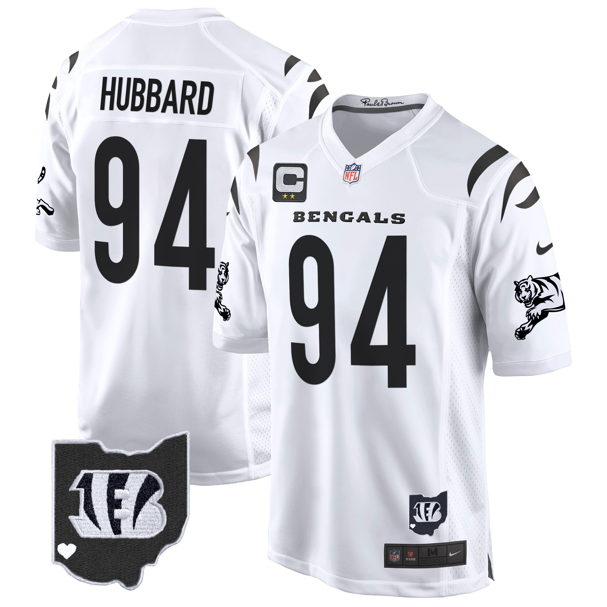 Sam Hubbard Men's Cincinnati Bengals 2024 Game White Limited Jersey - All Stitched