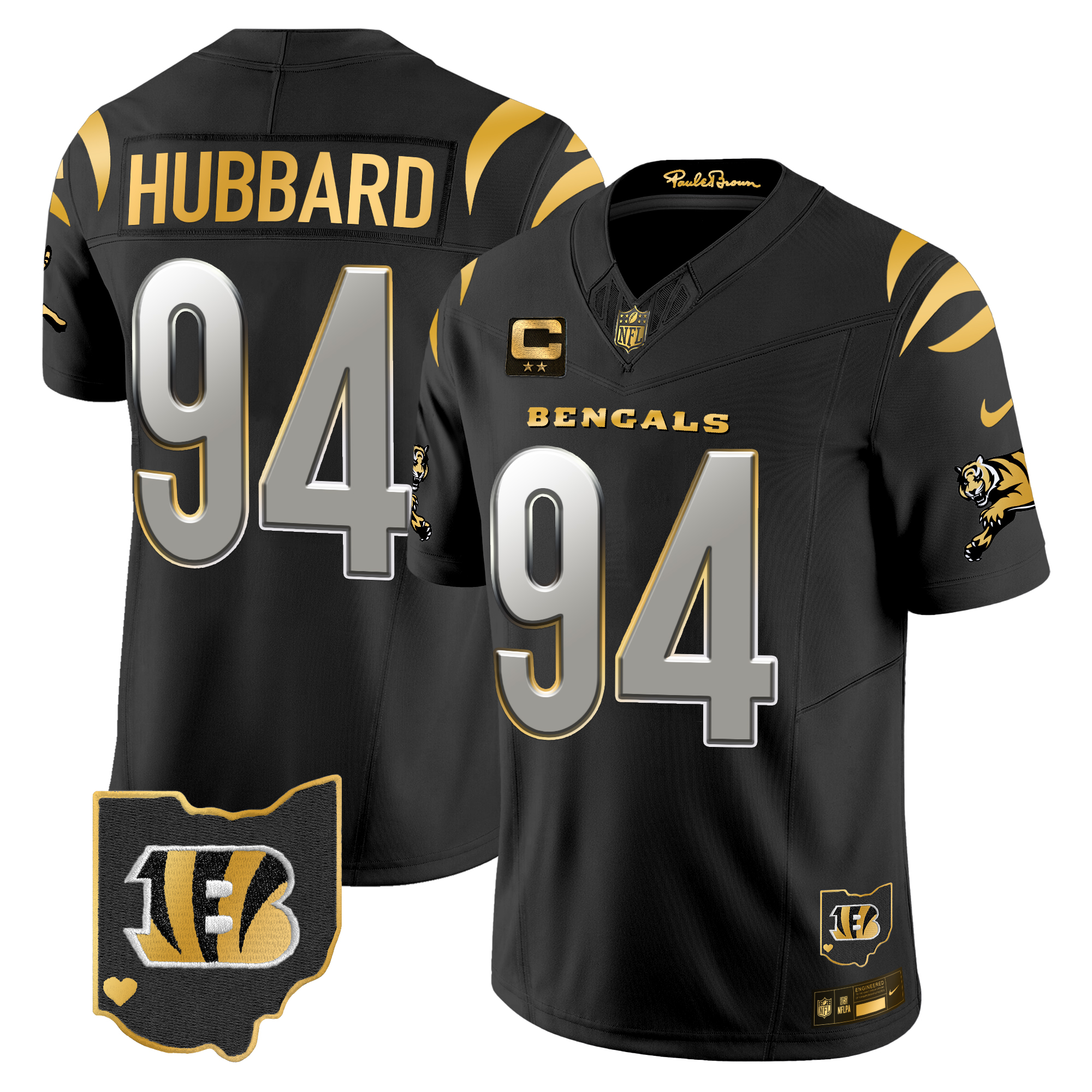 Sam Hubbard Men's Cincinnati Bengals 2024 Gold Vapor Limited Black Limited Jersey - All Stitched