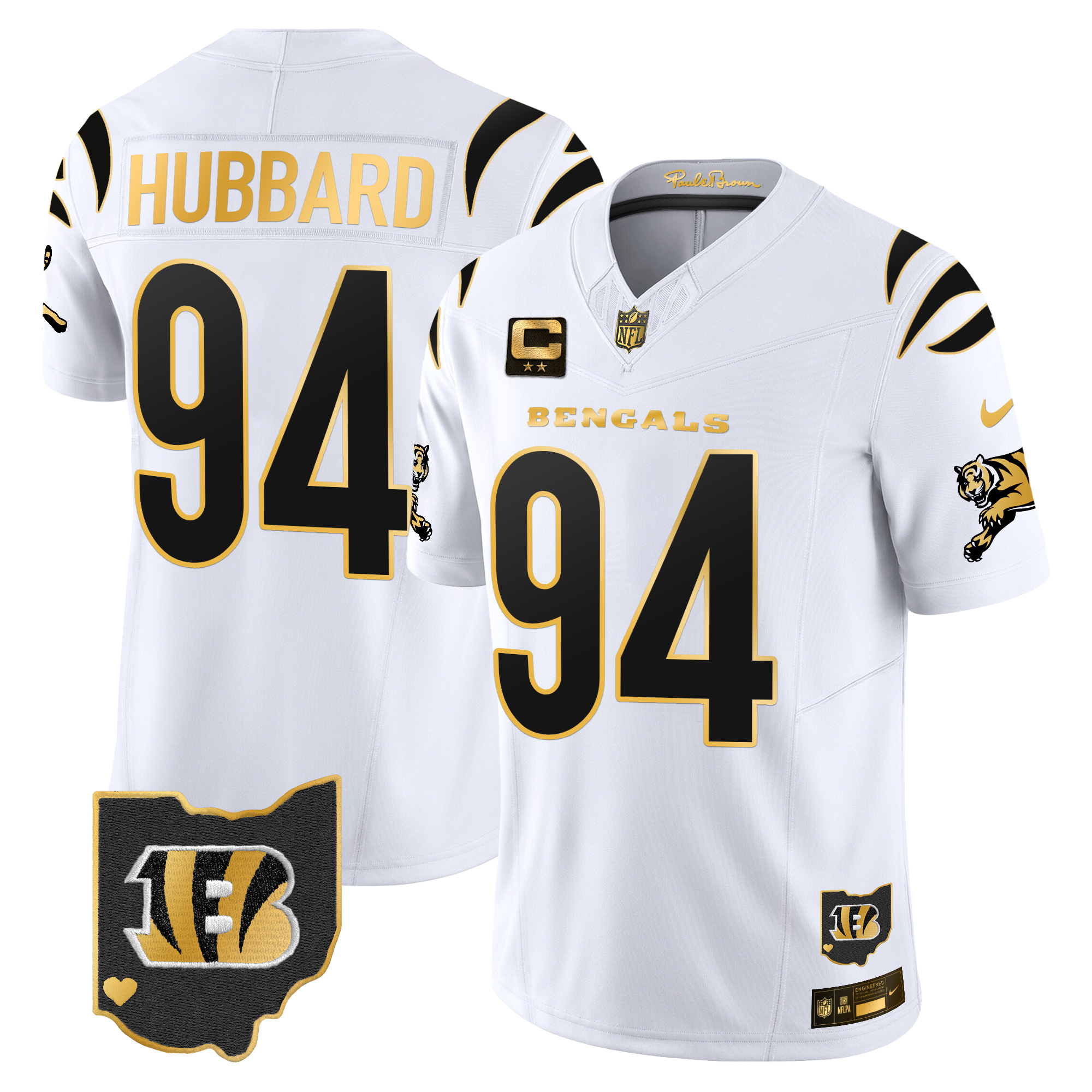 Sam Hubbard Men's Cincinnati Bengals 2024 Gold Vapor Limited White Gold Jersey - All Stitched