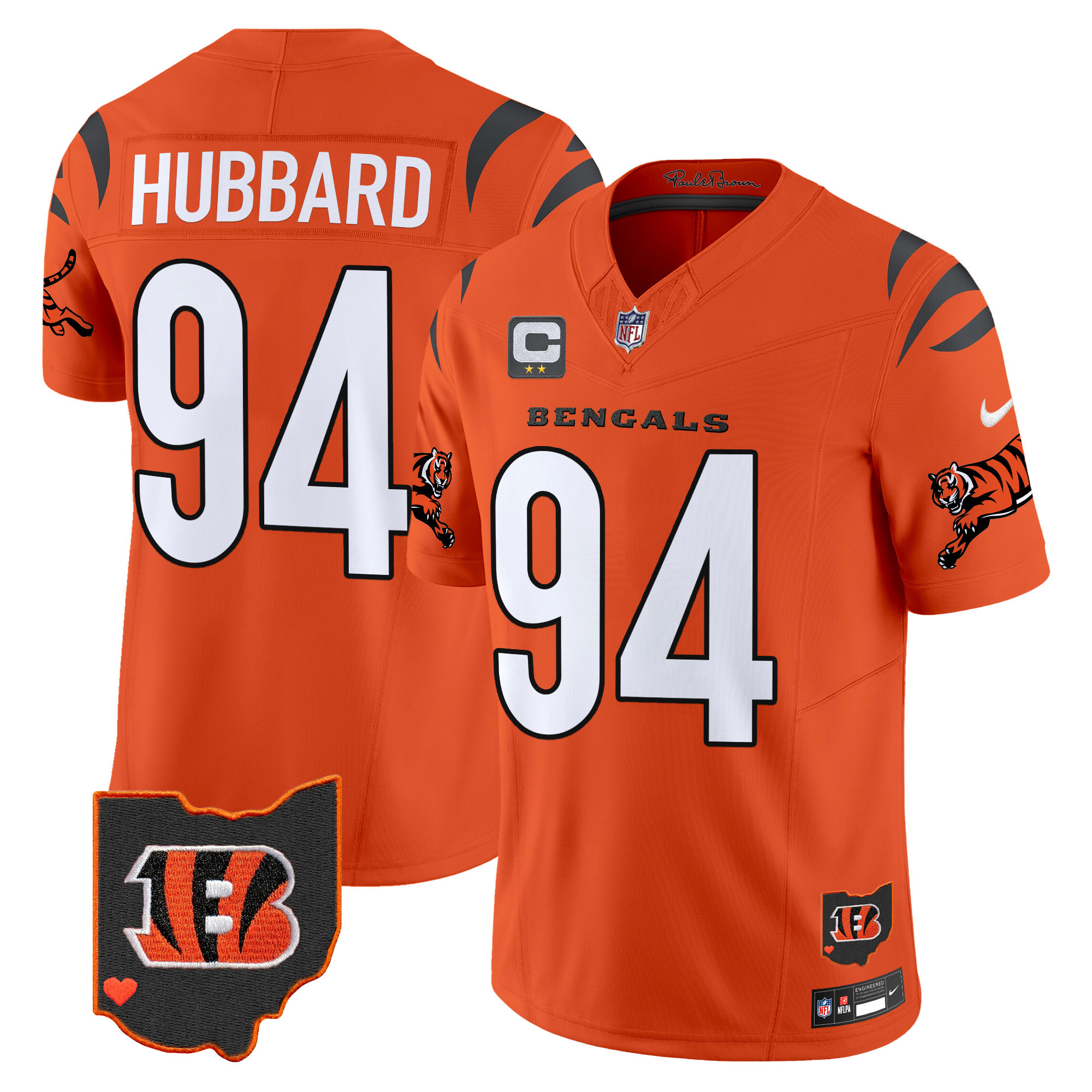 Sam Hubbard Men's Cincinnati Bengals 2024 Vapor Limited Orange Jersey - All Stitched