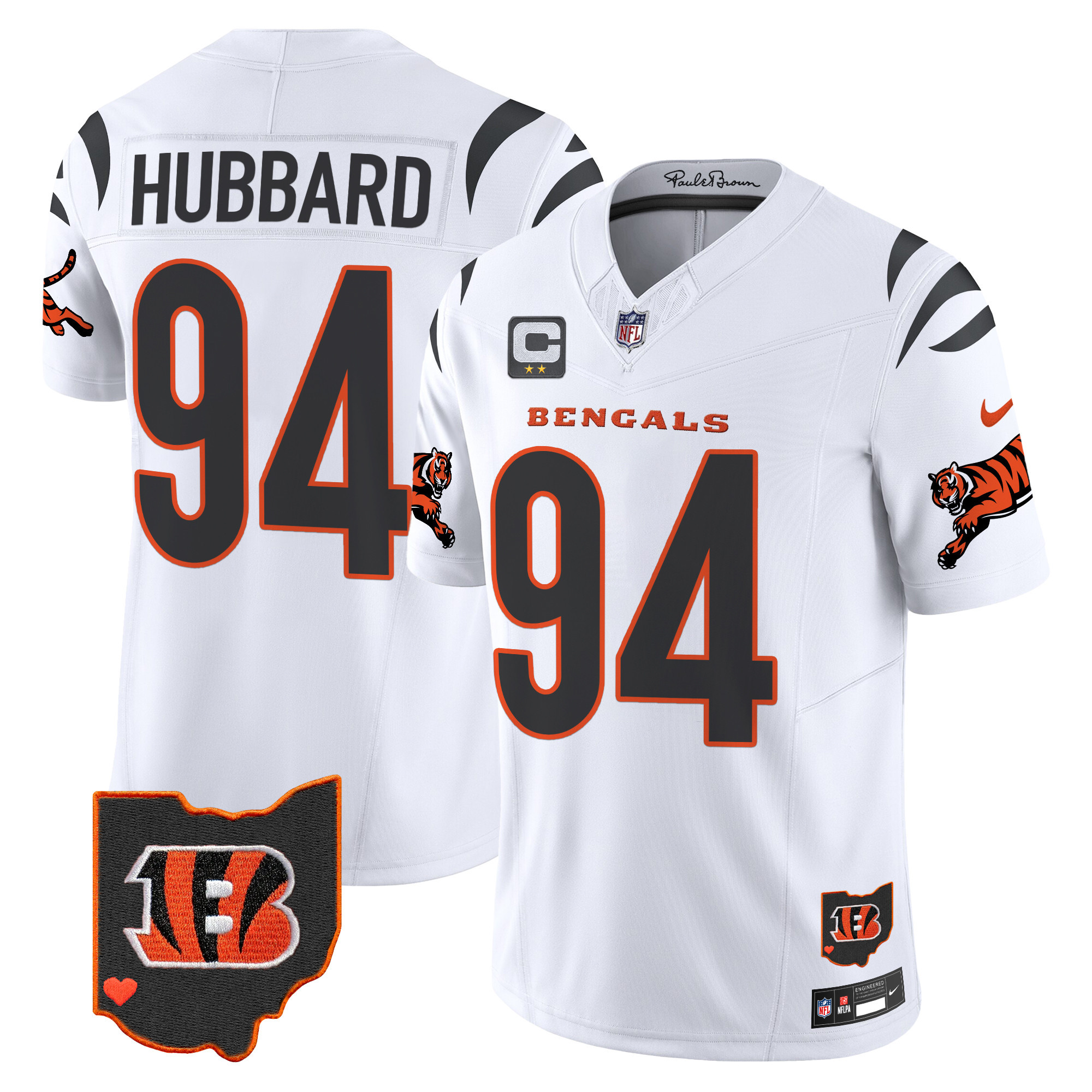 Sam Hubbard Men's Cincinnati Bengals 2024 Vapor Limited White Jersey - All Stitched