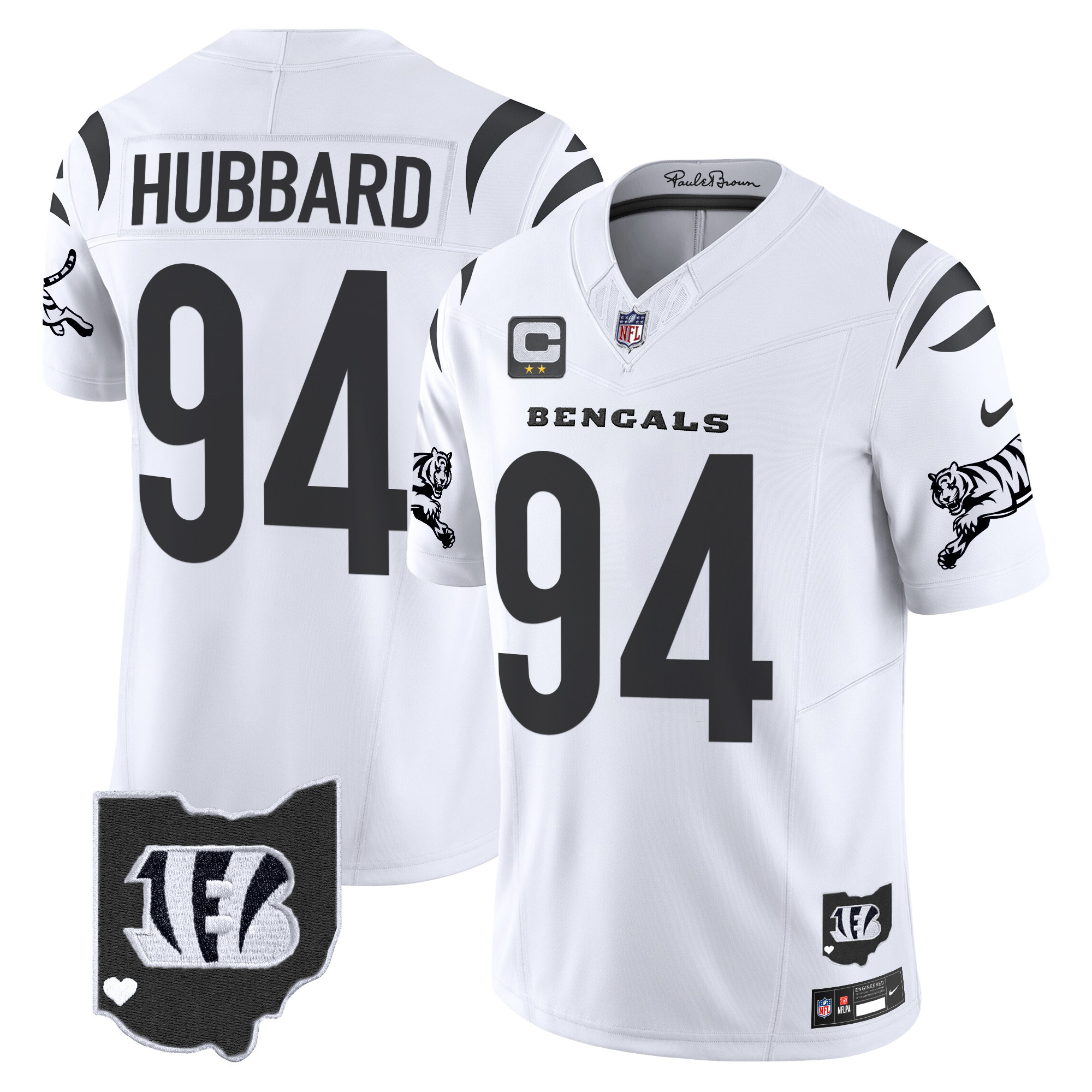 Sam Hubbard Men's Cincinnati Bengals 2024 Vapor Limited White Limited Jersey - All Stitched