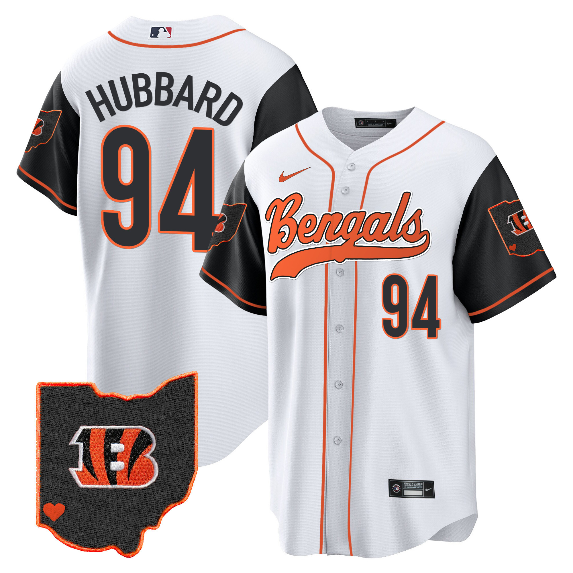 Sam Hubbard Men's Cincinnati Bengals Ohio Patch Baseball Color Rush Jersey - All Stitched