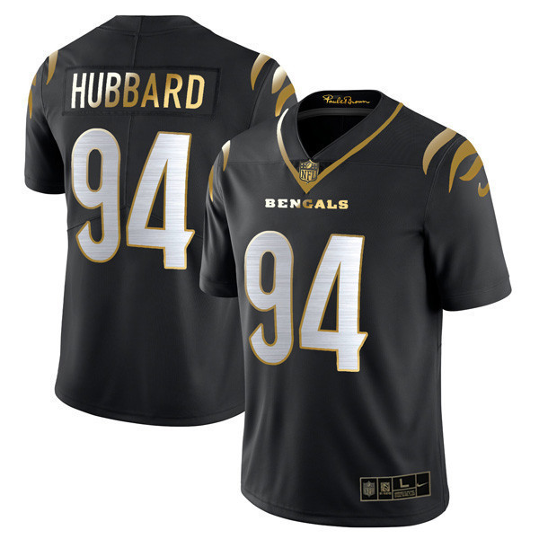 Sam Hubbard Men's Cincinnati Bengals Player Vapor Limited Black Gold Jersey - All Stitched