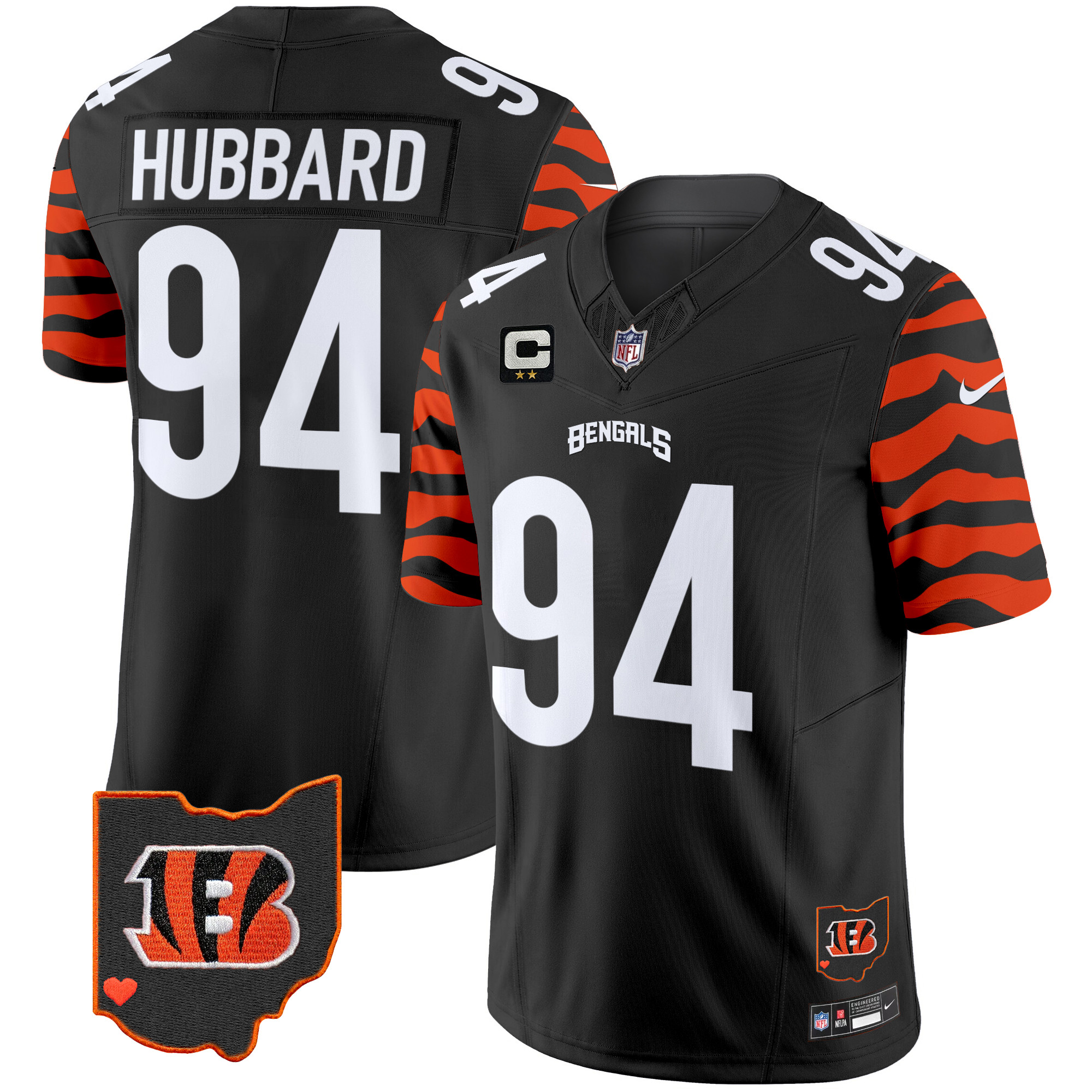 Sam Hubbard Men's Cincinnati Bengals Stripes Vapor Limited Black Jersey - All Stitched