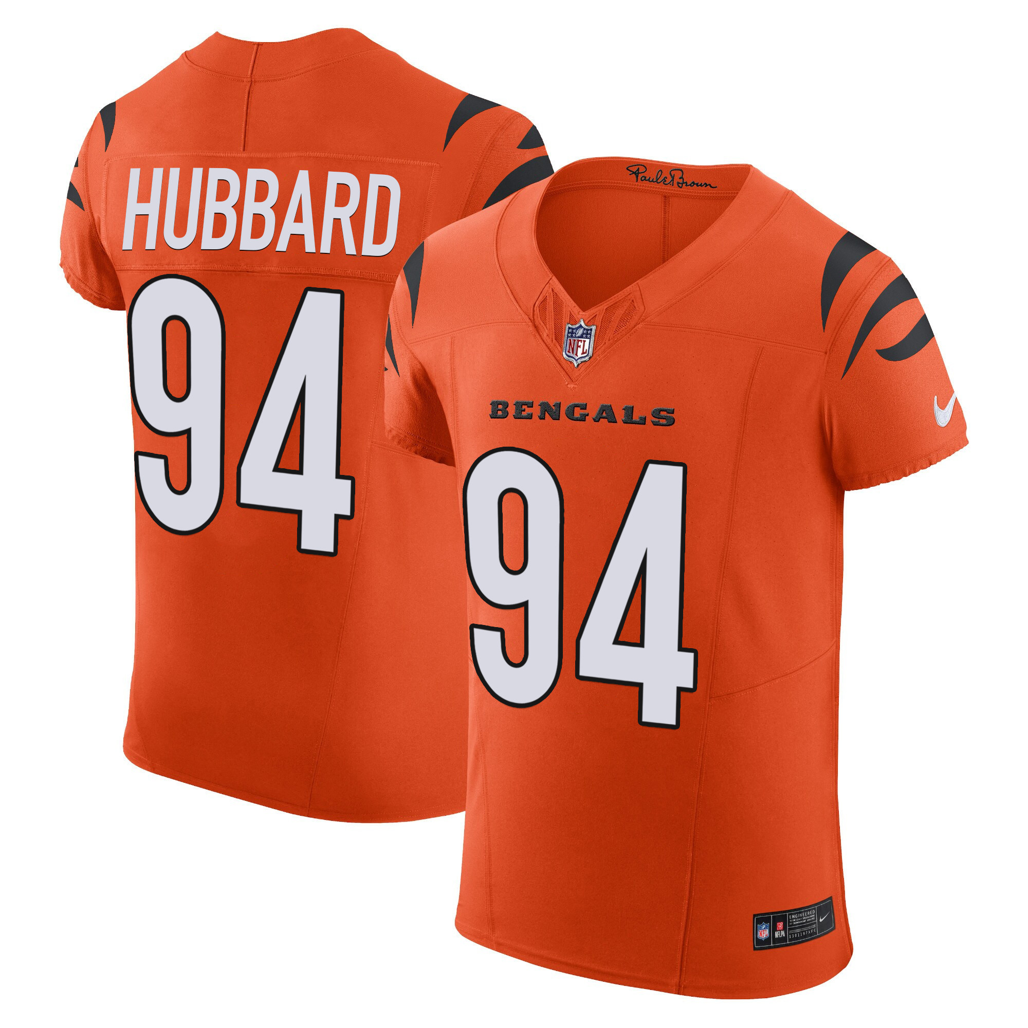 Sam Hubbard Men's Cincinnati Bengals Vapor Elite Orange Jersey - All Stitched