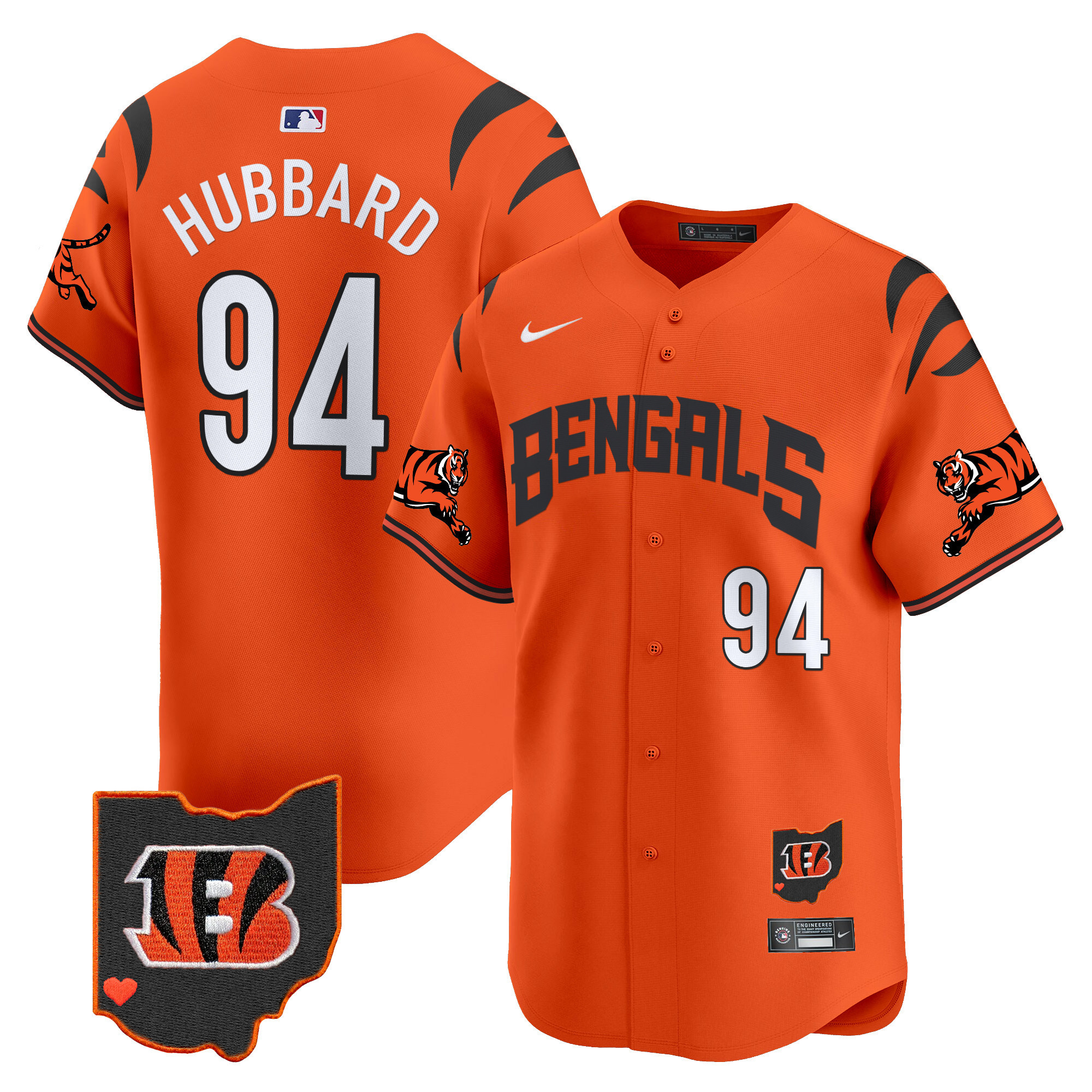 Sam Hubbard Men's Cincinnati Bengals Vapor Premier Limited Orange Jersey - All Stitched