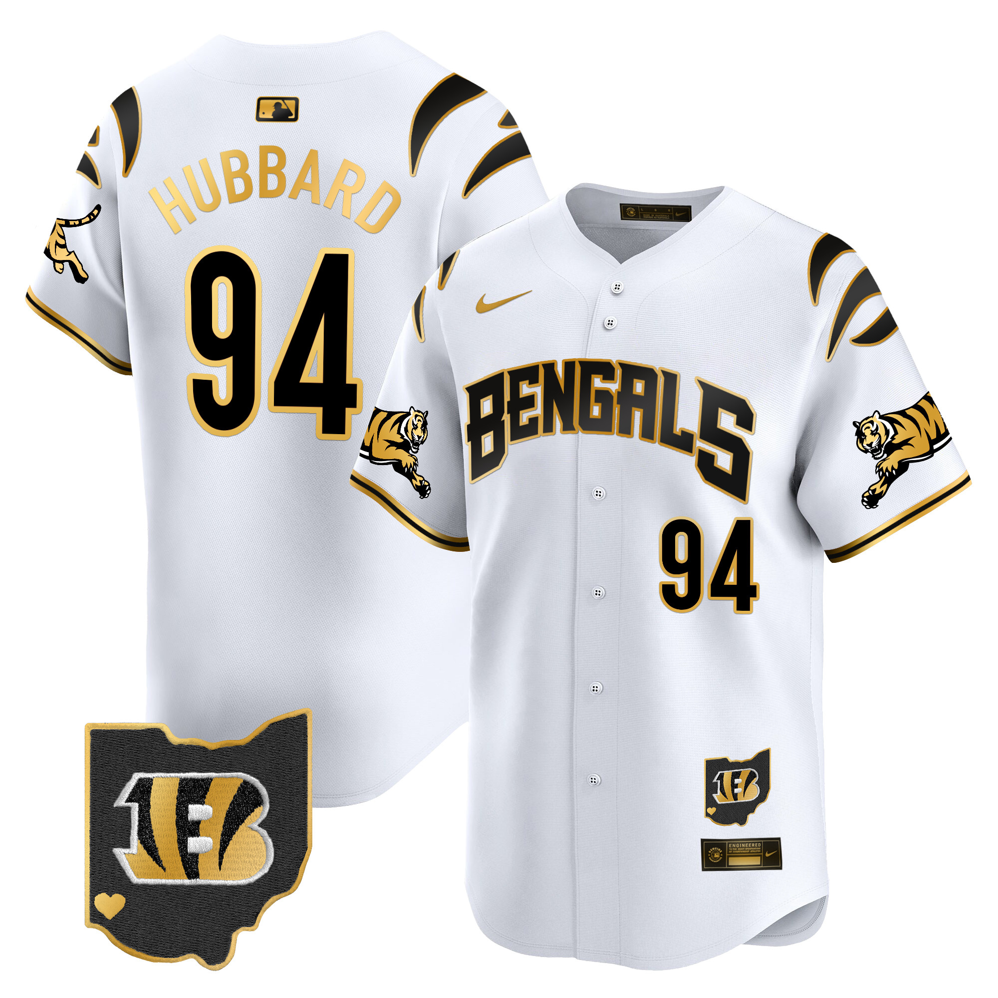 Sam Hubbard Men's Cincinnati Bengals Vapor Premier Limited White Gold Jersey - All Stitched