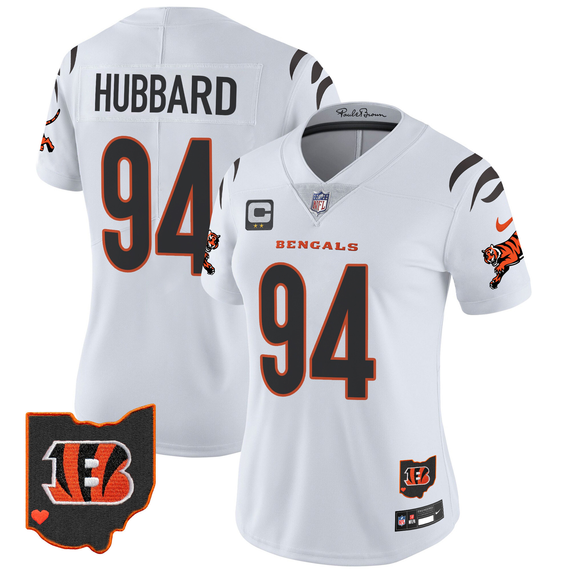 Sam Hubbard Women's Cincinnati Bengals 2024 Vapor Limited White Jersey - All Stitched