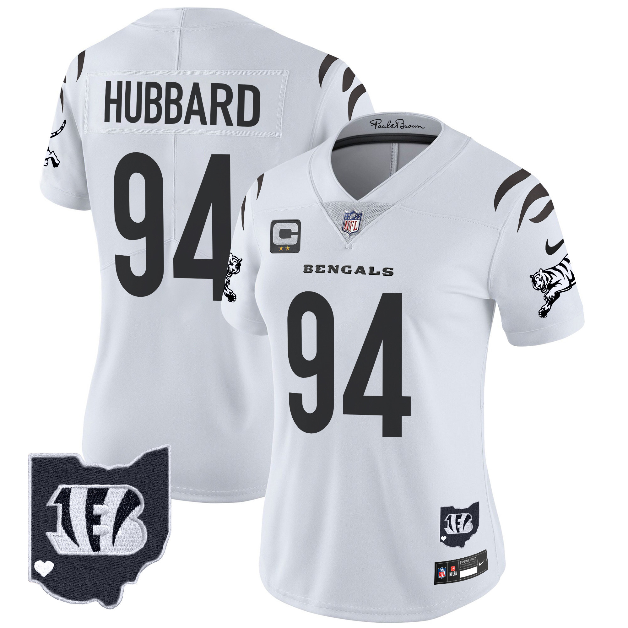 Sam Hubbard Women's Cincinnati Bengals 2024 Vapor Limited White Limited Jersey - All Stitched