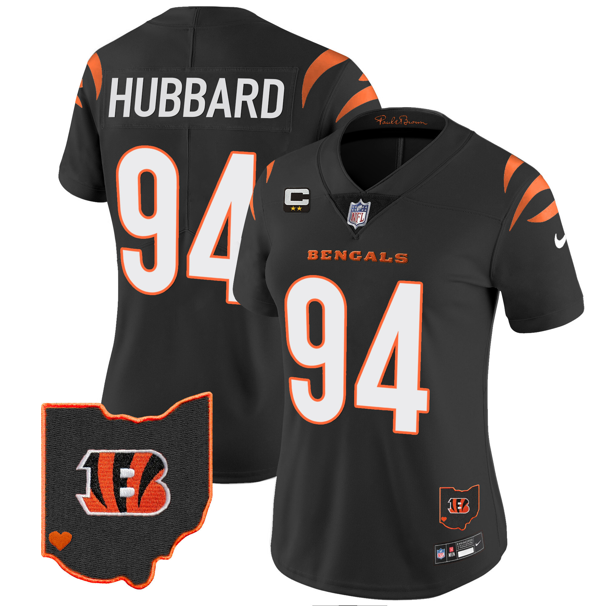 Sam Hubbard Women's Cincinnati Bengals Ohio Patch Vapor Limited Black Jersey - All Stitched