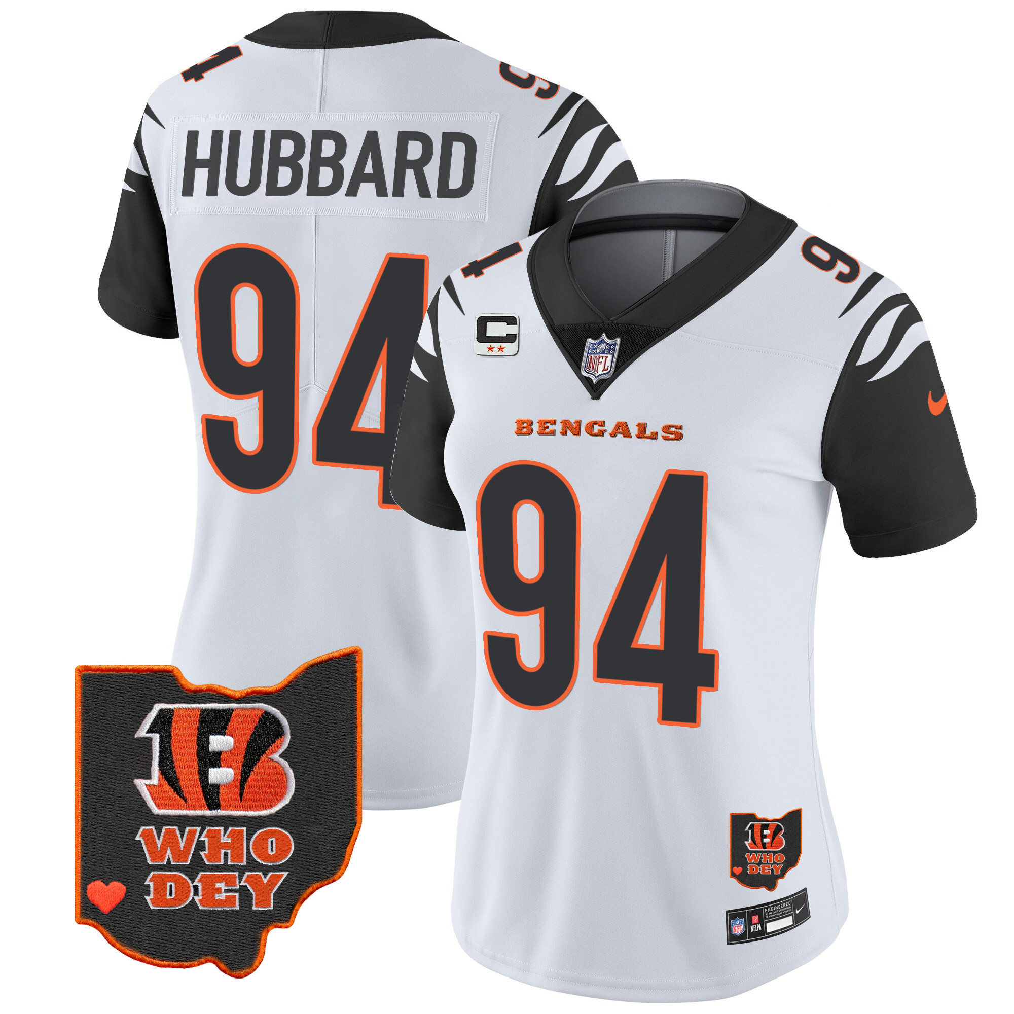 Sam Hubbard Women's Cincinnati Bengals Ohio Patch Vapor Limited Color Rush Jersey - All Stitched