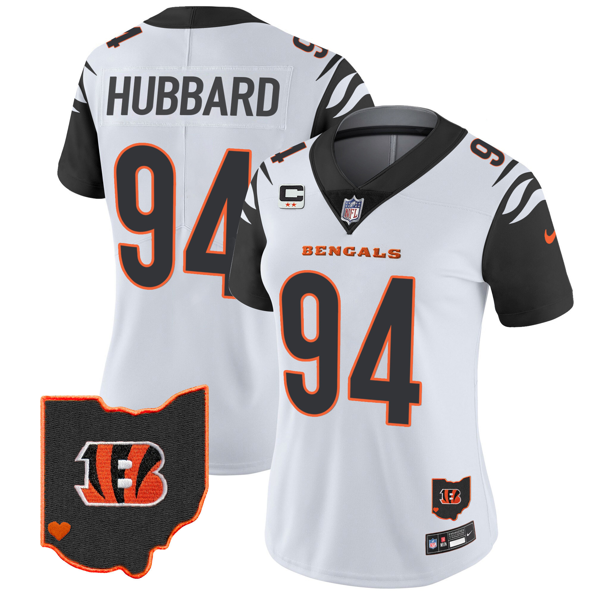 Sam Hubbard Women's Cincinnati Bengals Ohio Patch Vapor Limited Color Rush Jersey - All Stitched