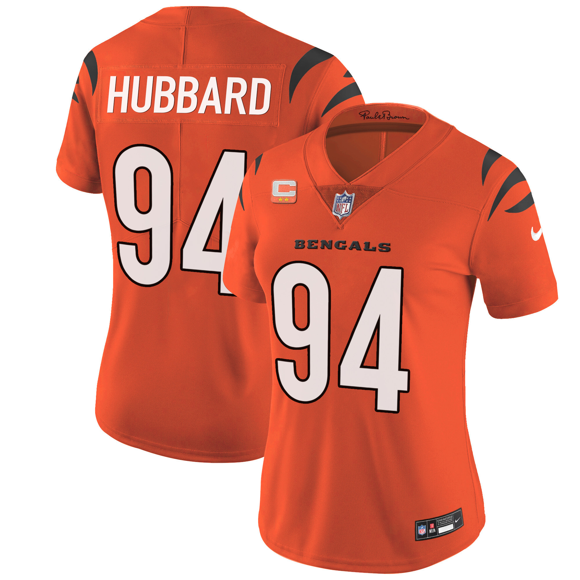 Sam Hubbard Women's Cincinnati Bengals Vapor Limited Orange Jersey - All Stitched