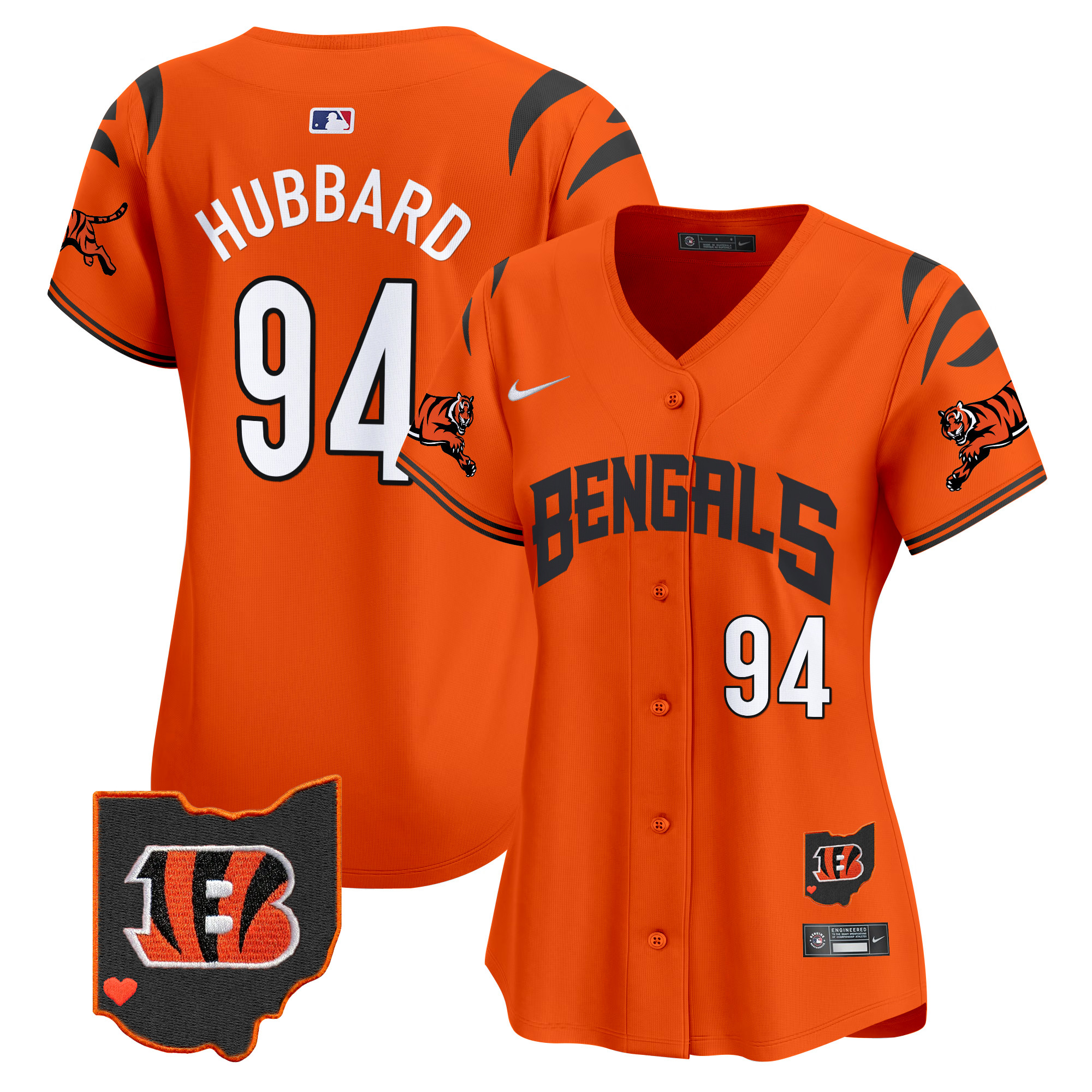 Sam Hubbard Women's Cincinnati Bengals Vapor Premier Limited Orange Jersey - All Stitched