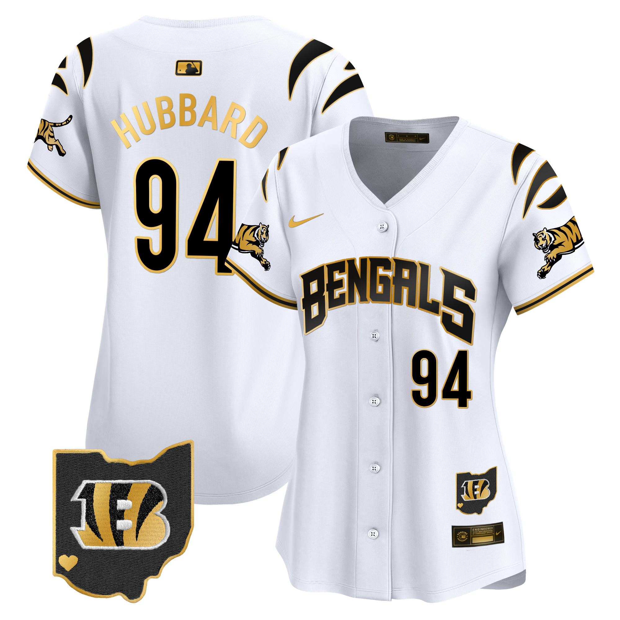 Sam Hubbard Women's Cincinnati Bengals Vapor Premier Limited White Gold Jersey - All Stitched