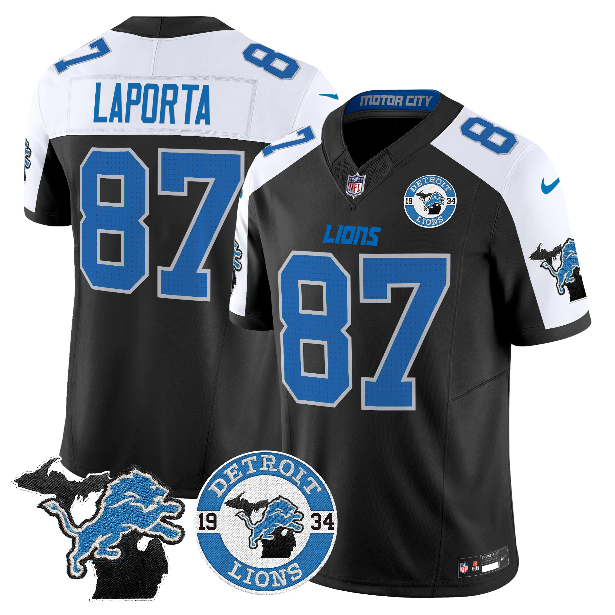 Sam Laporta Men's Detroit Lions 2024 Vapor Limited Alternate Jersey - All Stitched