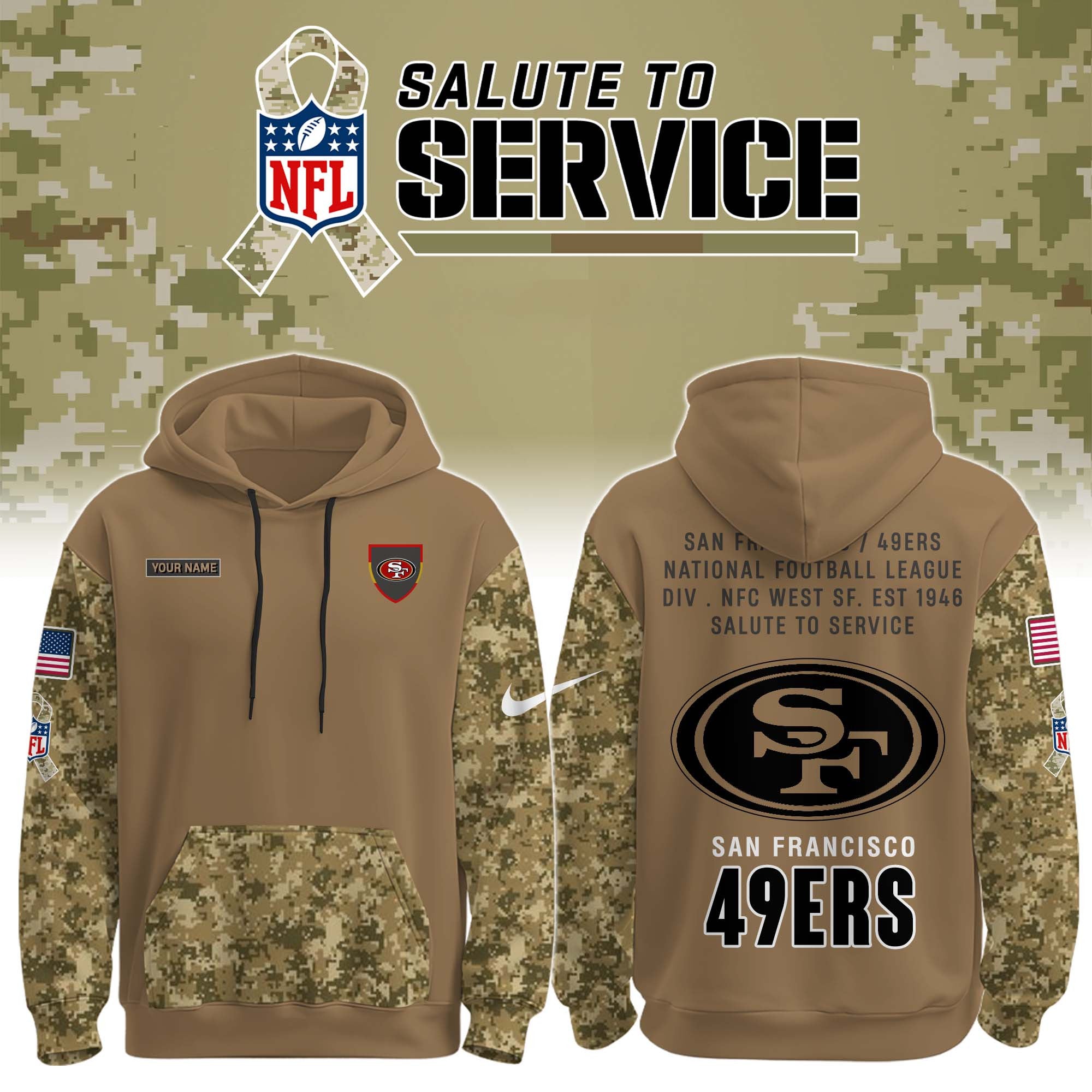 San Francisco 49ers NFL Salute to Service Hoodie