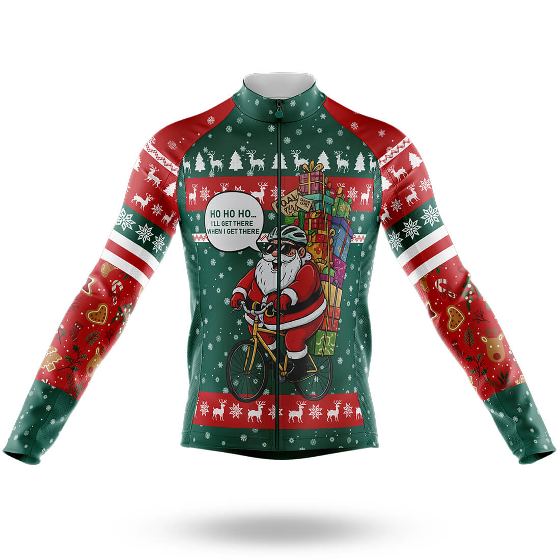 Santaâ€™s Slow Roll - Men's Cycling Long Sleeve Jersey