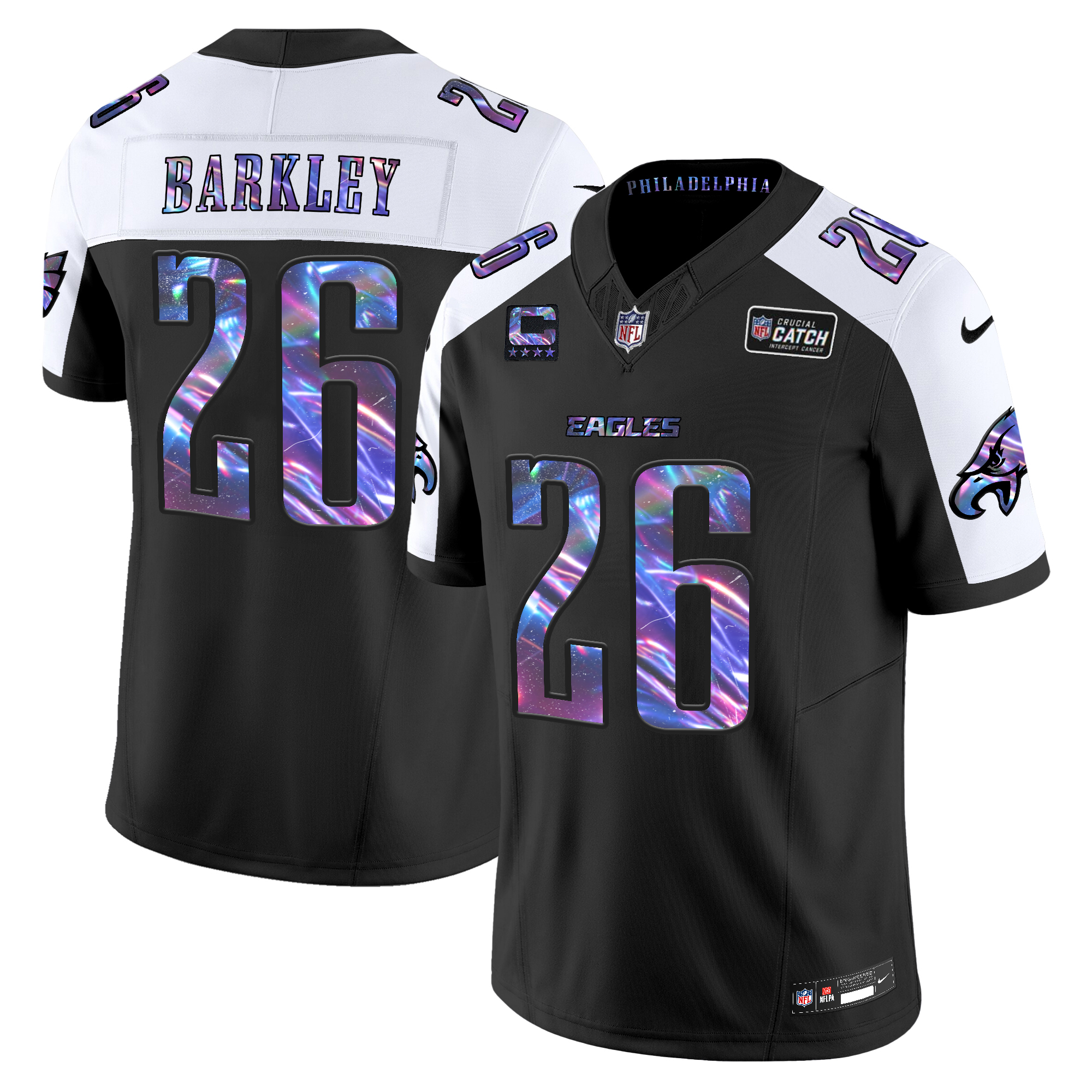 Saquon Barkley Men's Philadelphia Eagles 2024 Crucial Catch Vapor Limited Black Alternate Jersey - All Stitched