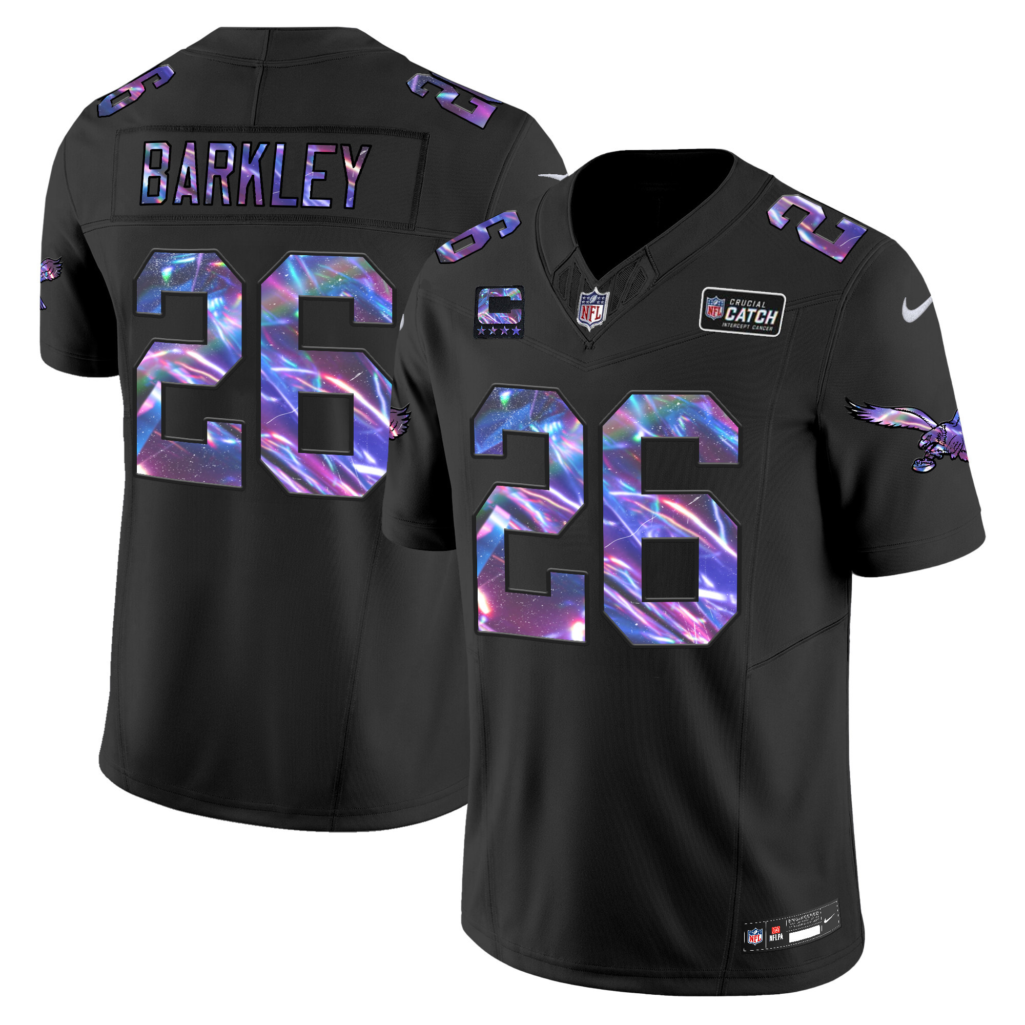 Saquon Barkley Men's Philadelphia Eagles 2024 Crucial Catch Vapor Limited Black Jersey - All Stitched