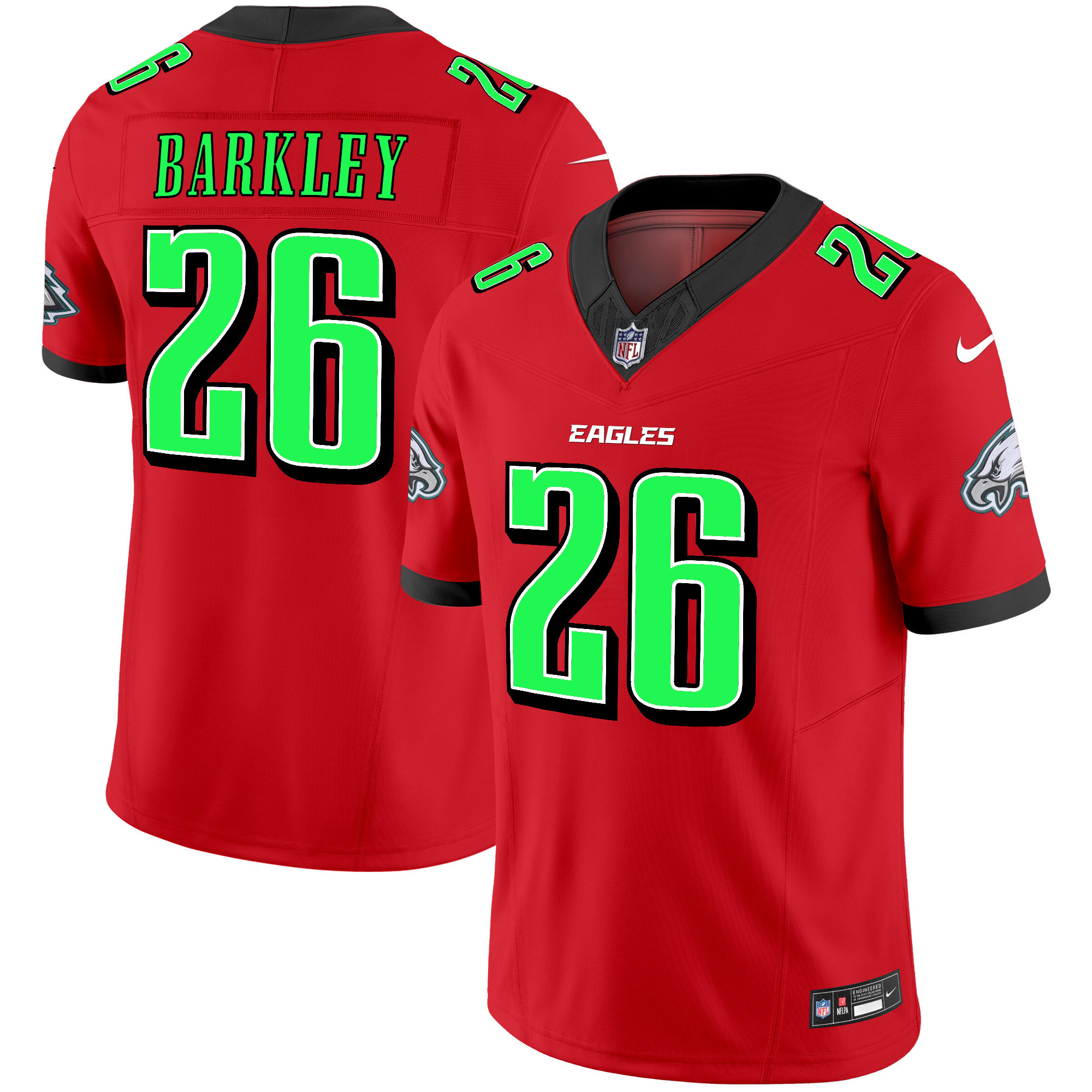 Saquon Barkley Men's Philadelphia Eagles 2024 Practice Vapor Limited Red Jersey - All Stitched