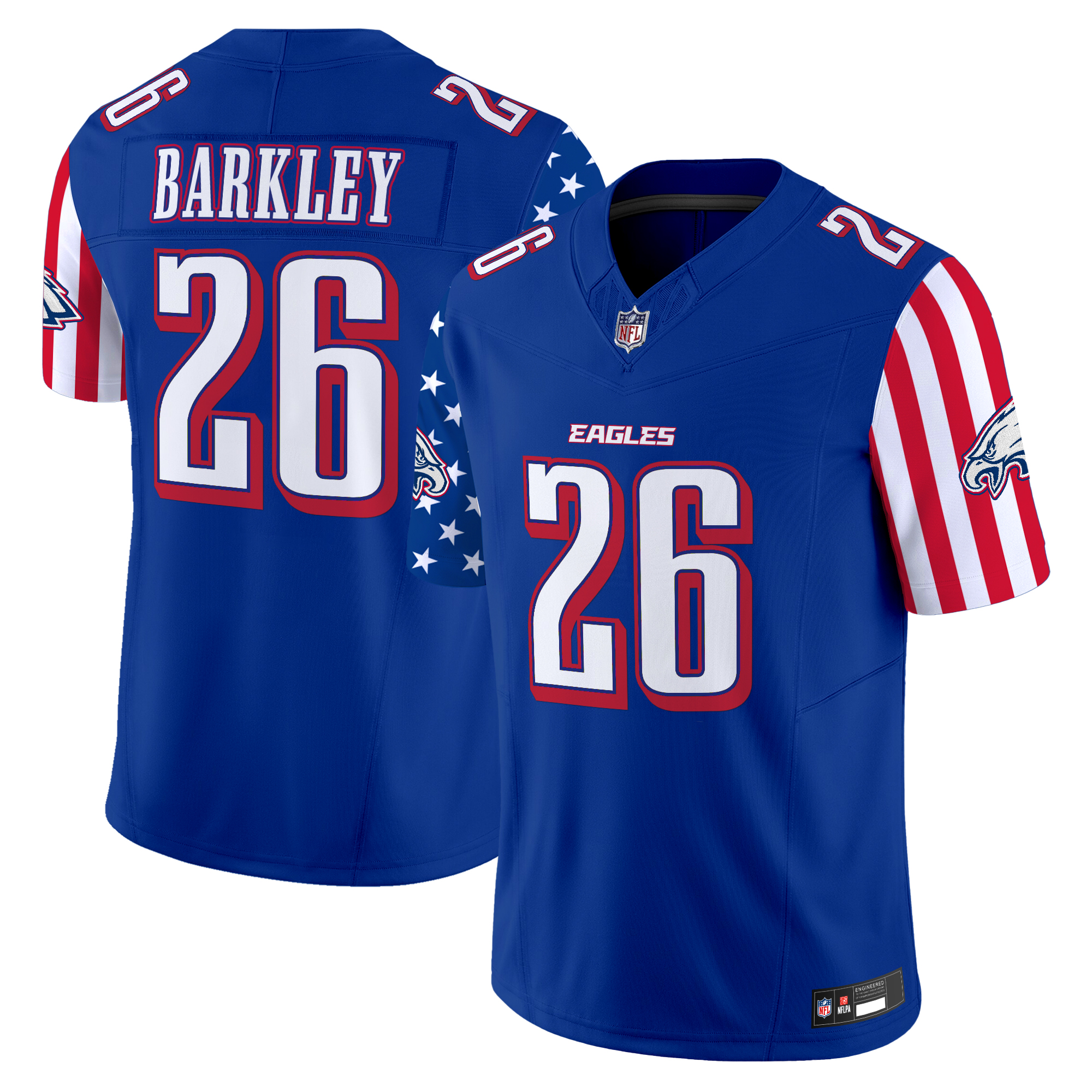 Saquon Barkley Men's Philadelphia Eagles 2025 Independence Day Vapor Limited Royal Jersey - All Stitched