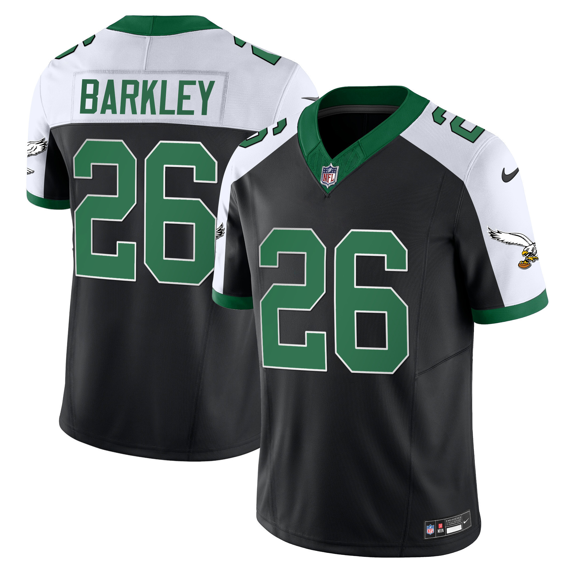 Saquon Barkley Men's Philadelphia Eagles Kelly Green Vapor Limited Black Alternate Jersey - All Stitched