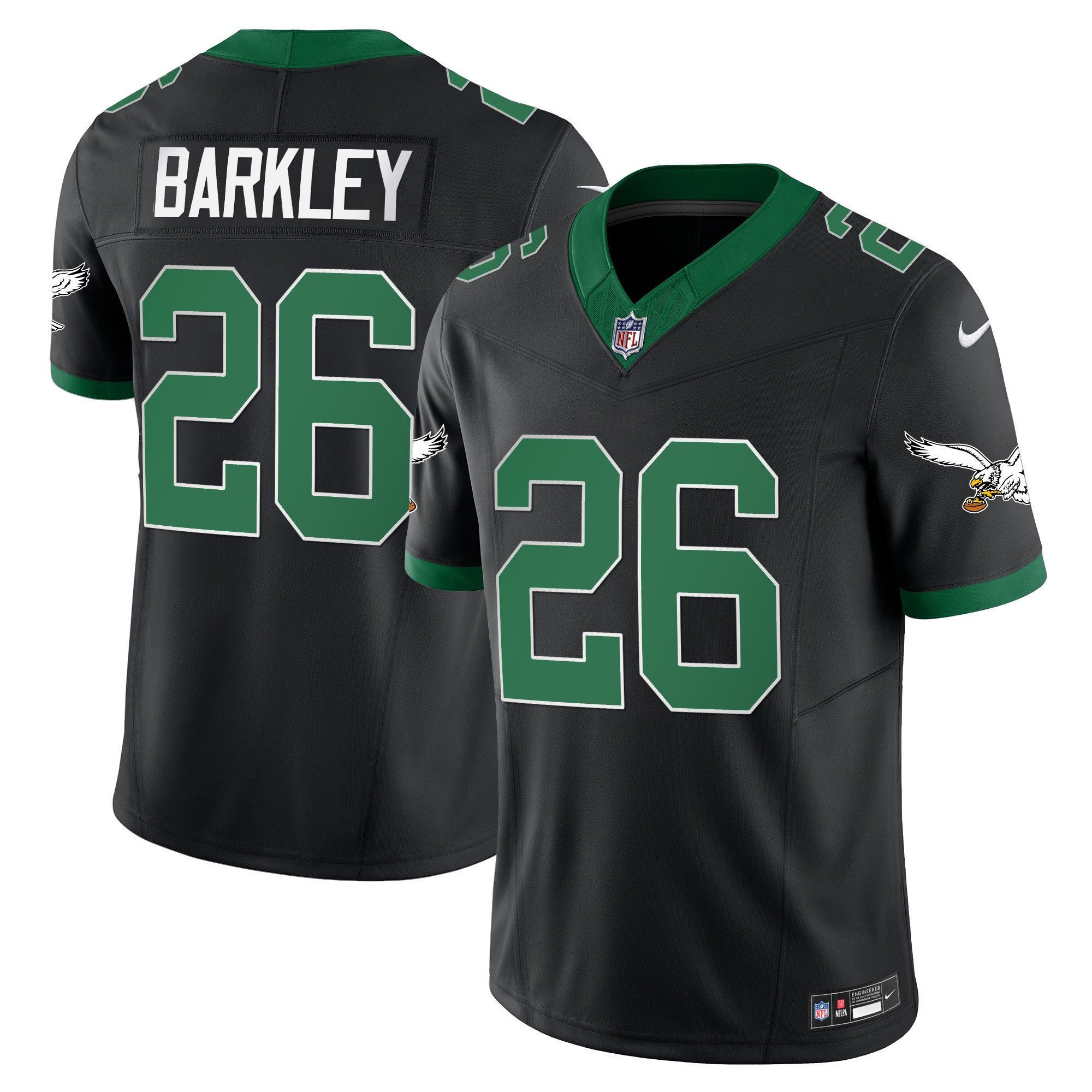 Saquon Barkley Men's Philadelphia Eagles Kelly Green Vapor Limited Black Jersey - All Stitched
